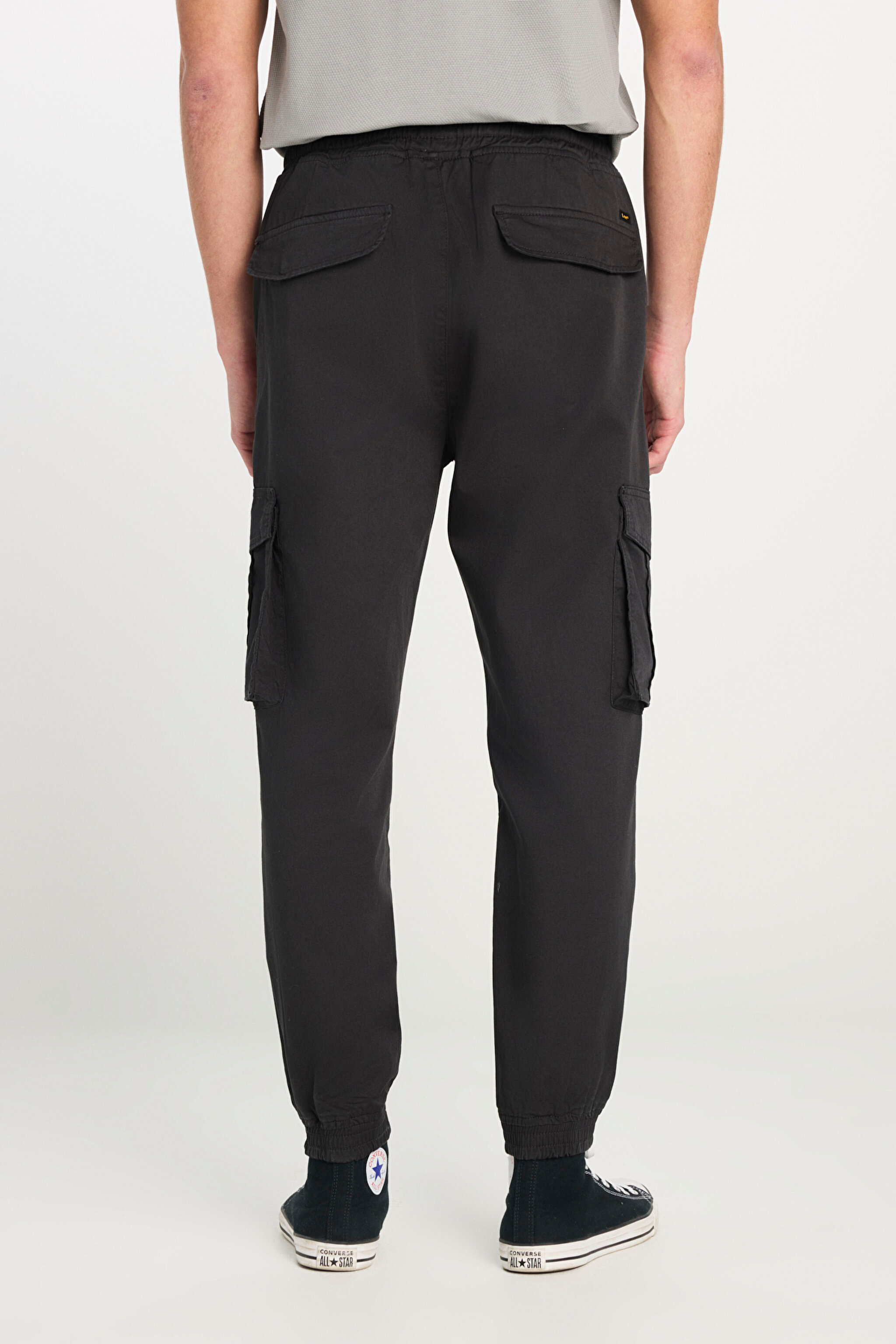 Regular Fit Normal Kesim Ribanalı Paça Kargo Cepli Antrasit Jogger Pantolon - Washed Black-L76E00001JA (görsel 4)