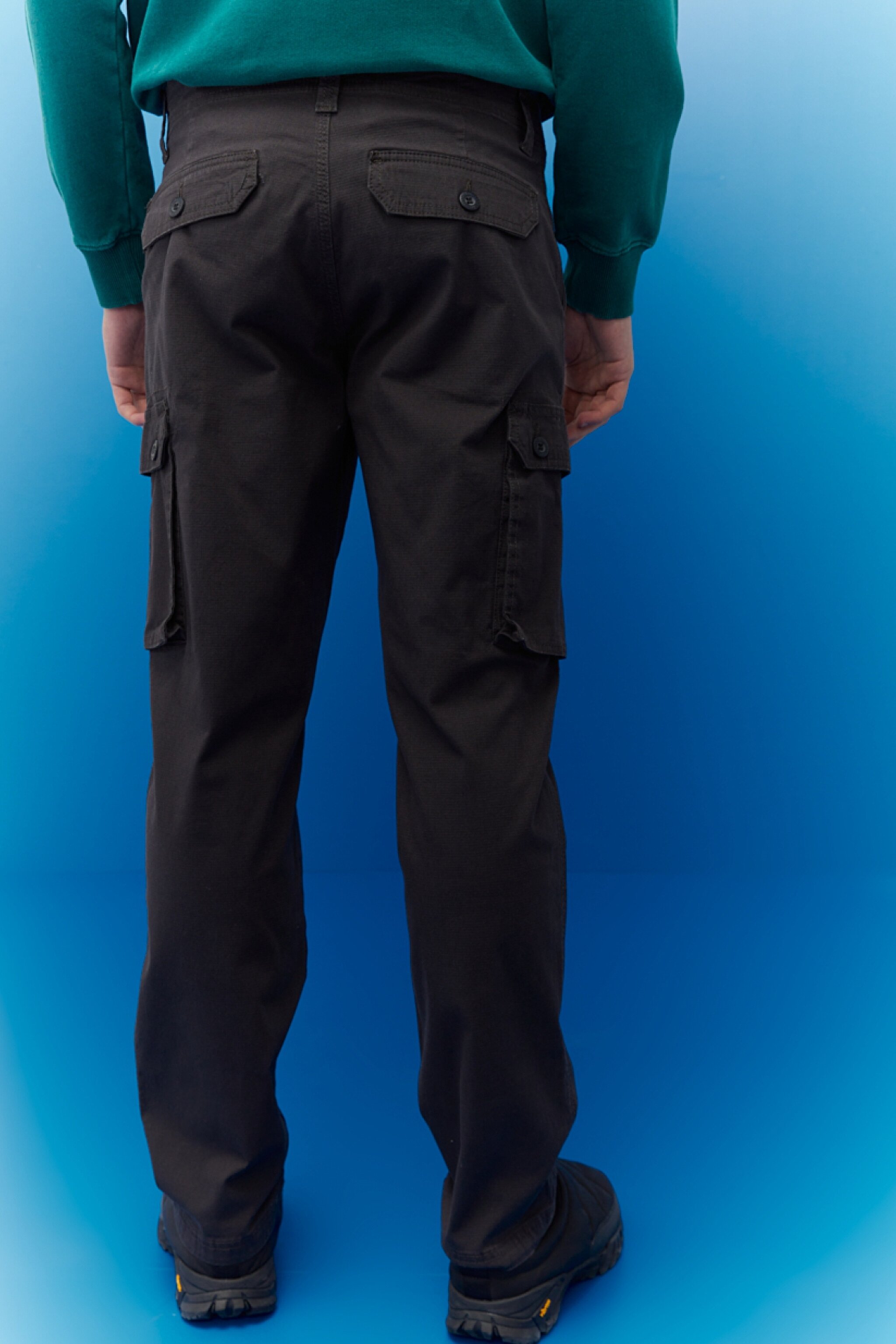 Straight Fit Normal Bel Düz Paça Kargo Cepli Pantolon - Shadow-L76ECTWC (görsel 3)