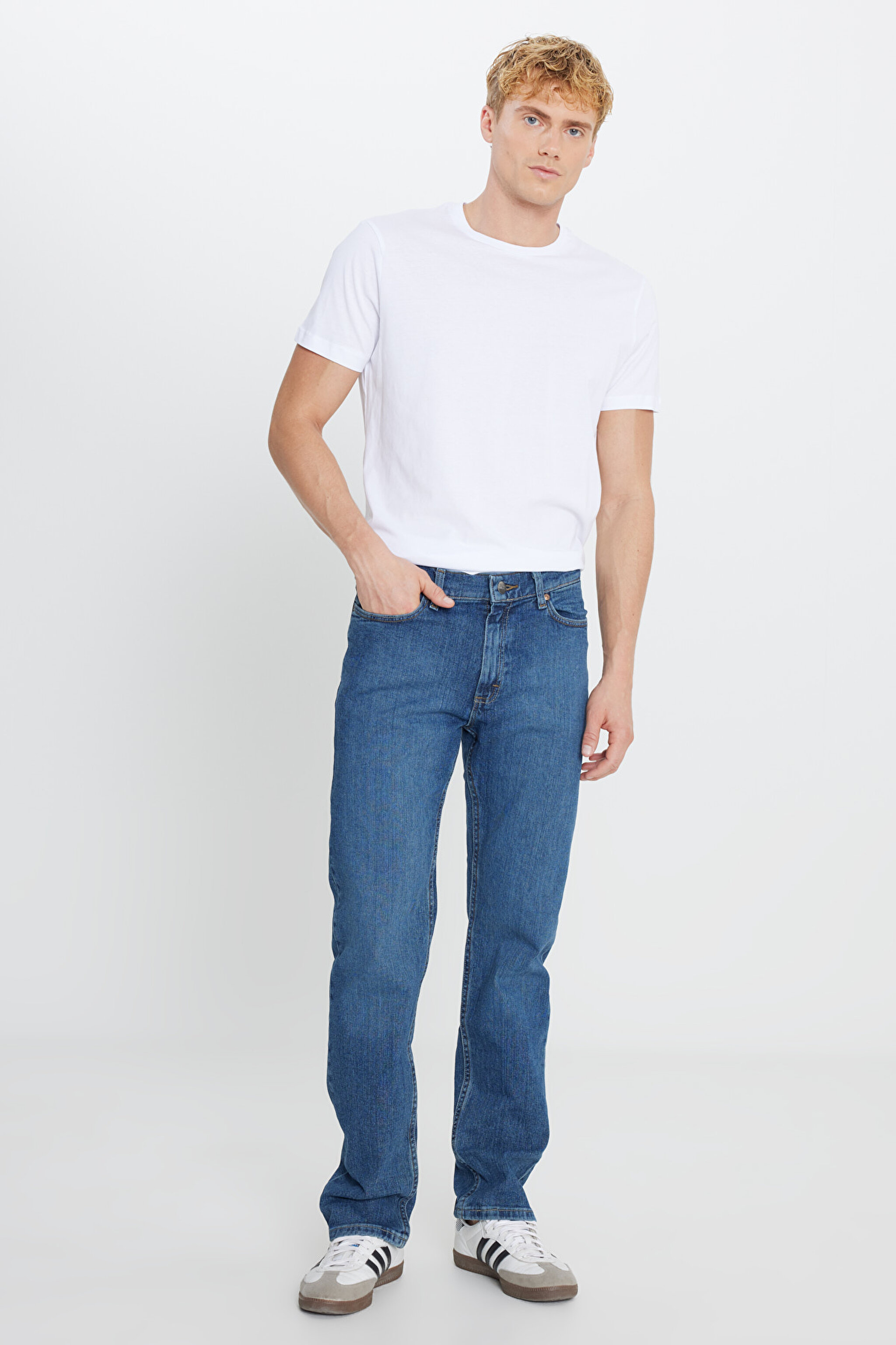 %100 Pamuk Loose Fit Rahat Kesim Jean Kot Denim Pantolon