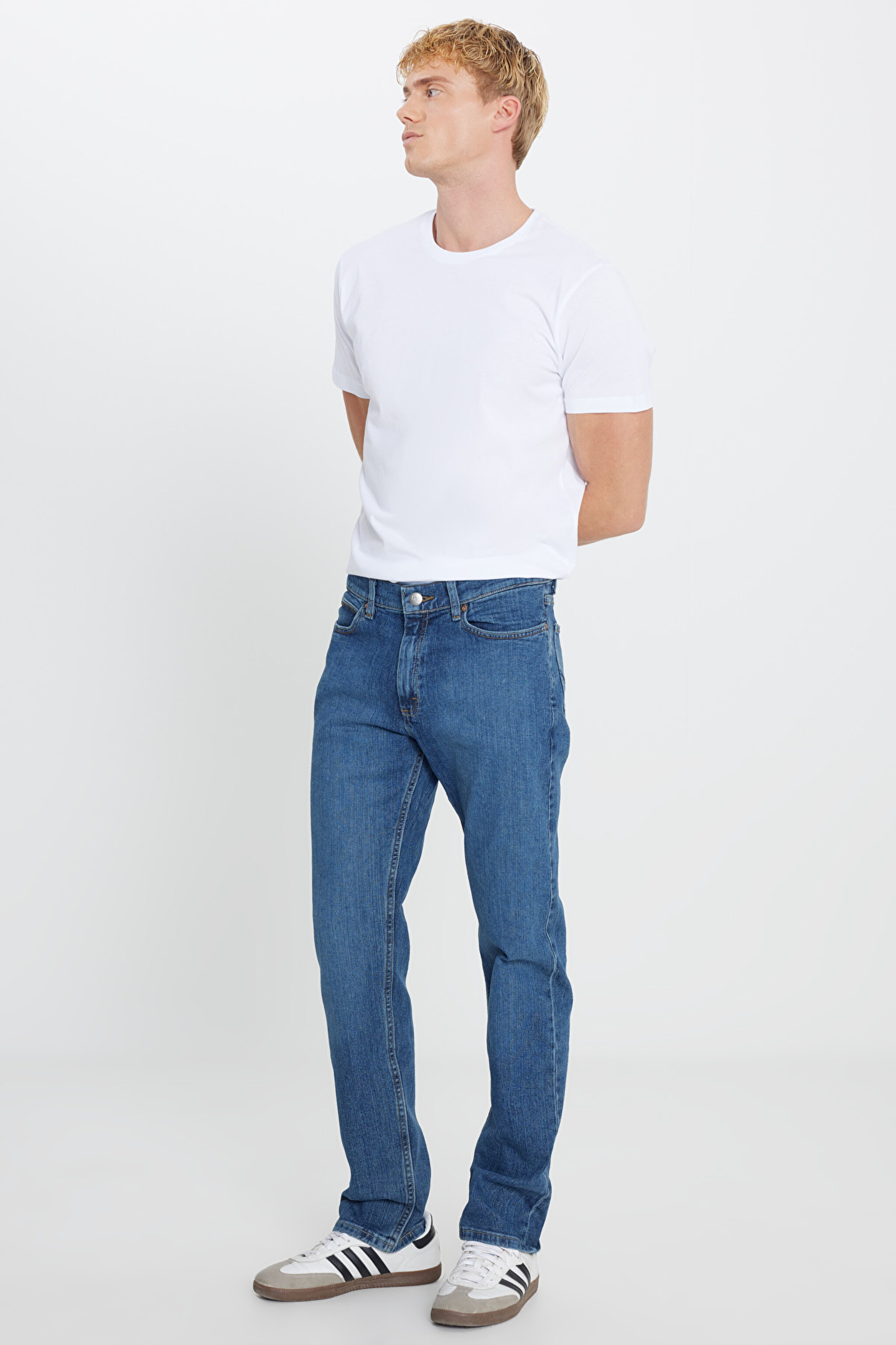 %100 Pamuk Loose Fit Rahat Kesim Jean Kot Denim Pantolon - Triumph-L78OA5472086 (görsel 2)