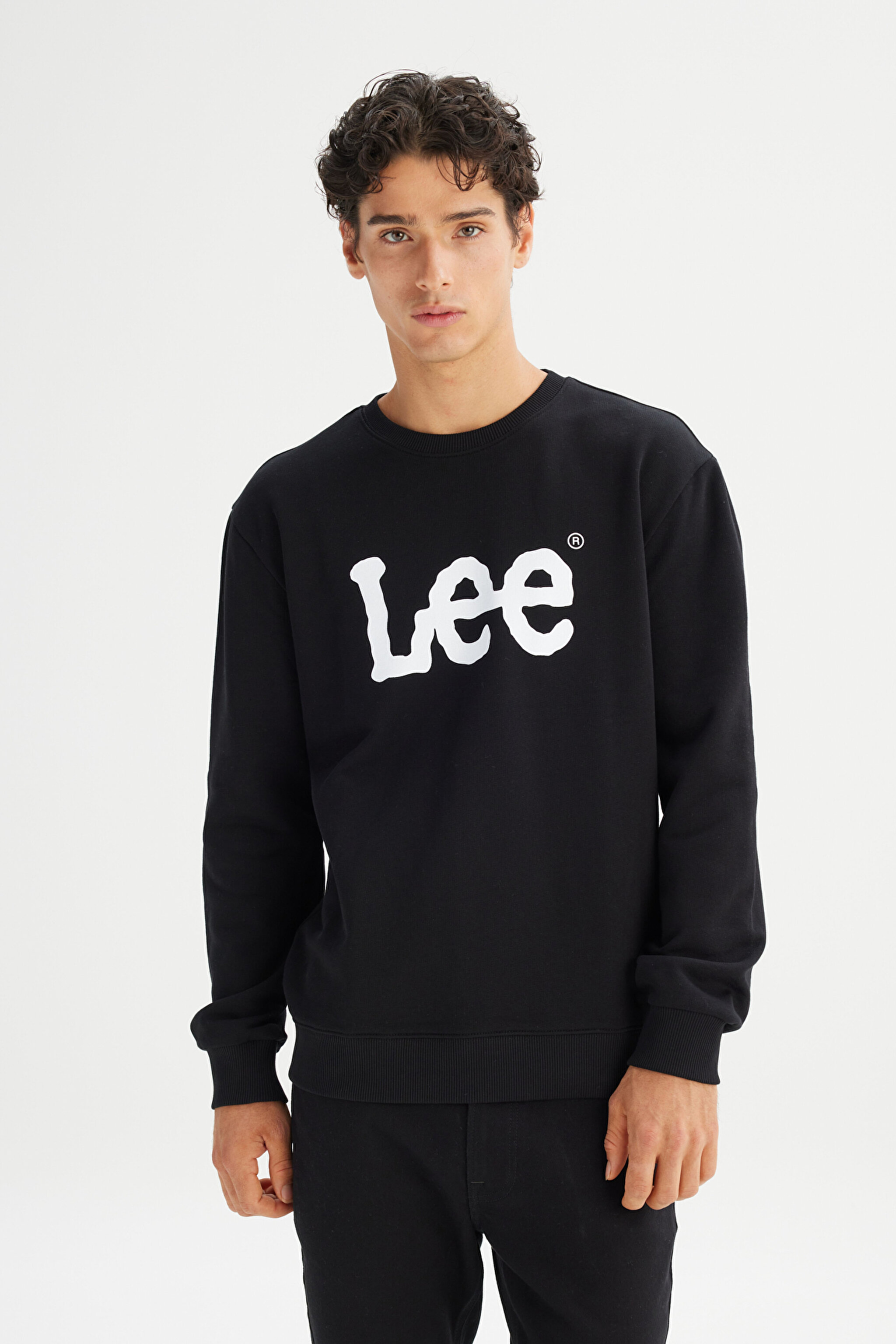 Regular Fit Normal Kesim %100 Pamuk Sıfır Yaka Sweatshirt - Black-L80XTJ01 (görsel 4)
