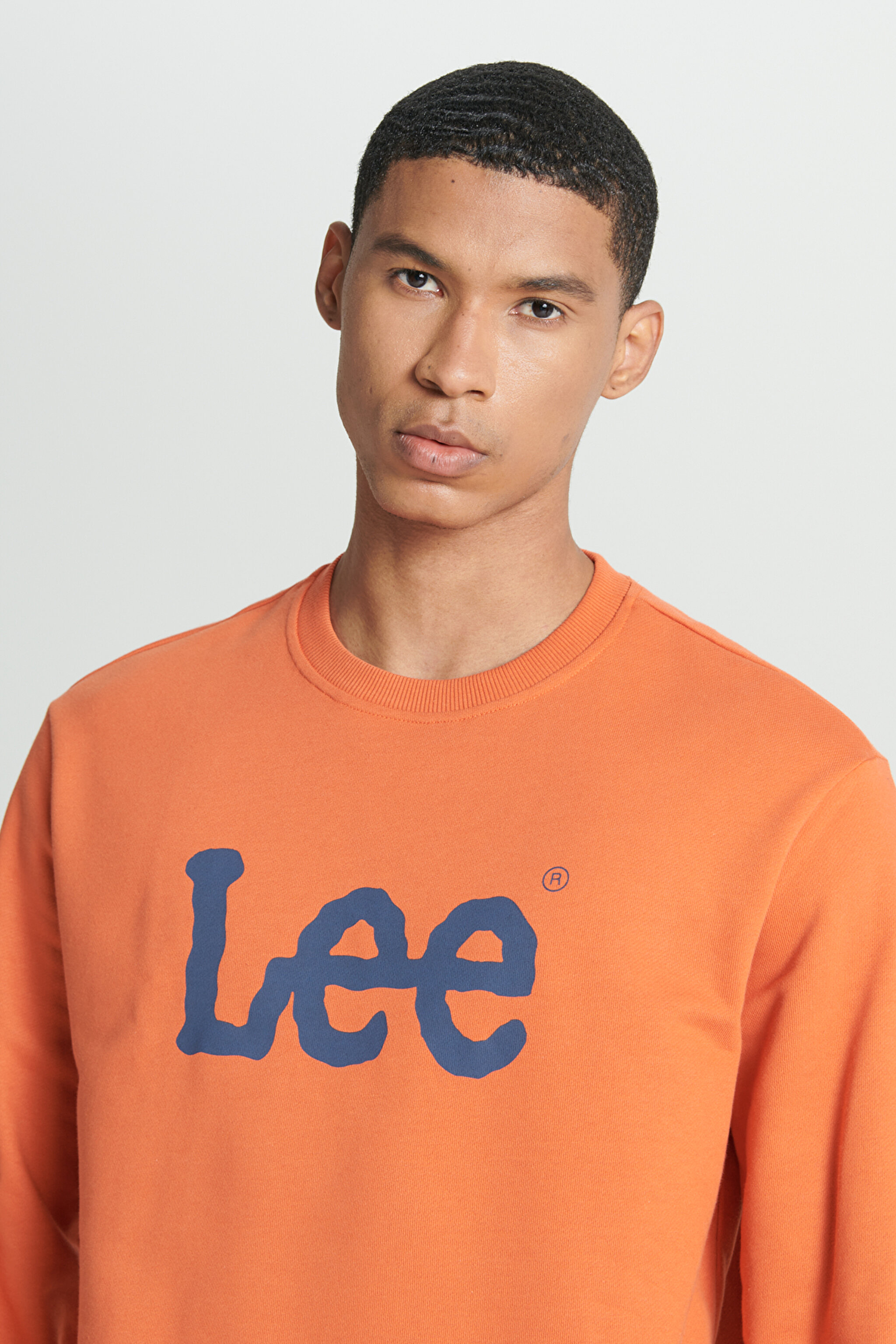 Regular Fit Normal Kesim %100 Pamuk Sıfır Yaka Sweatshirt - Orange-L80XTJBH (görsel 4)