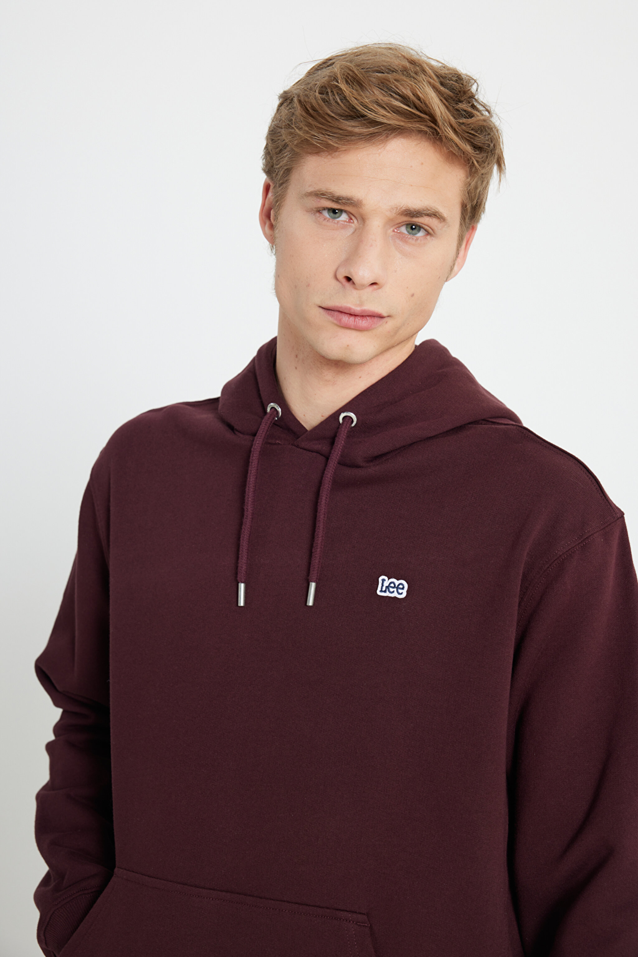 Regular Fit Normal Kesim %100 Pamuk Kapüşonlu Şardonlu Sweatshirt - Velvet Beet-L80YRY74 (görsel 4)