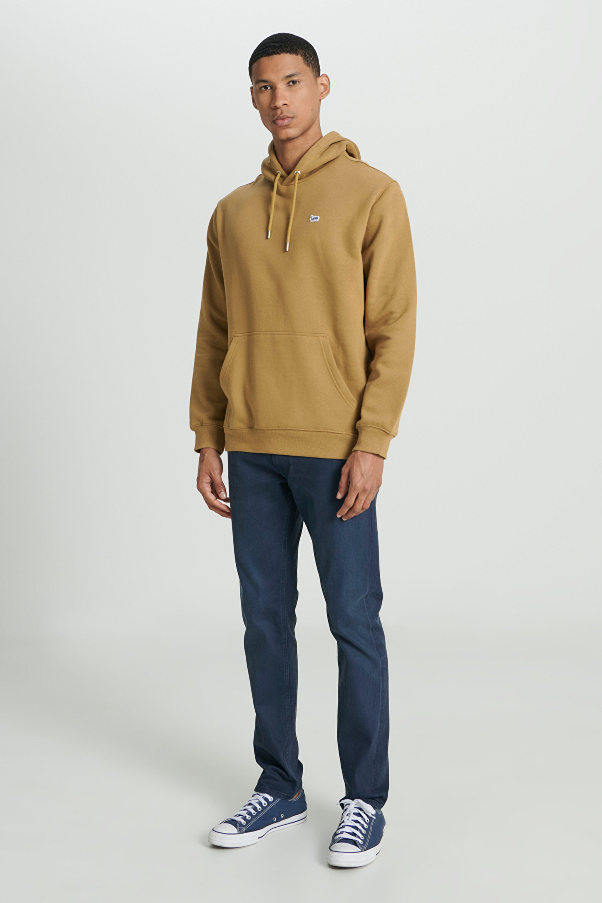 Regular Fit Normal Kesim %100 Pamuk Kapüşonlu İçi Polarlı Hardal Sweatshirt - Tumbleweed-L80YRY84 (görsel 4)