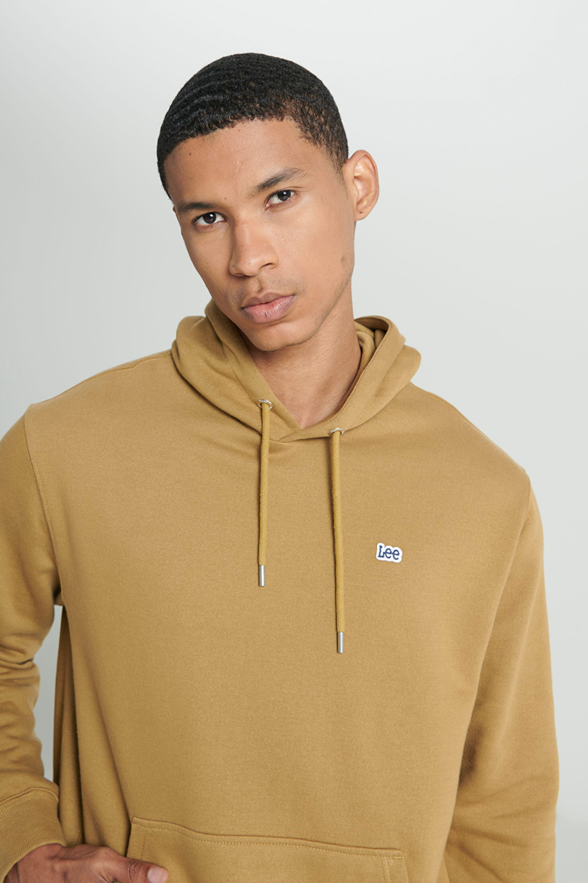Regular Fit Normal Kesim %100 Pamuk Kapüşonlu İçi Polarlı Hardal Sweatshirt - Tumbleweed-L80YRY84 (görsel 5)