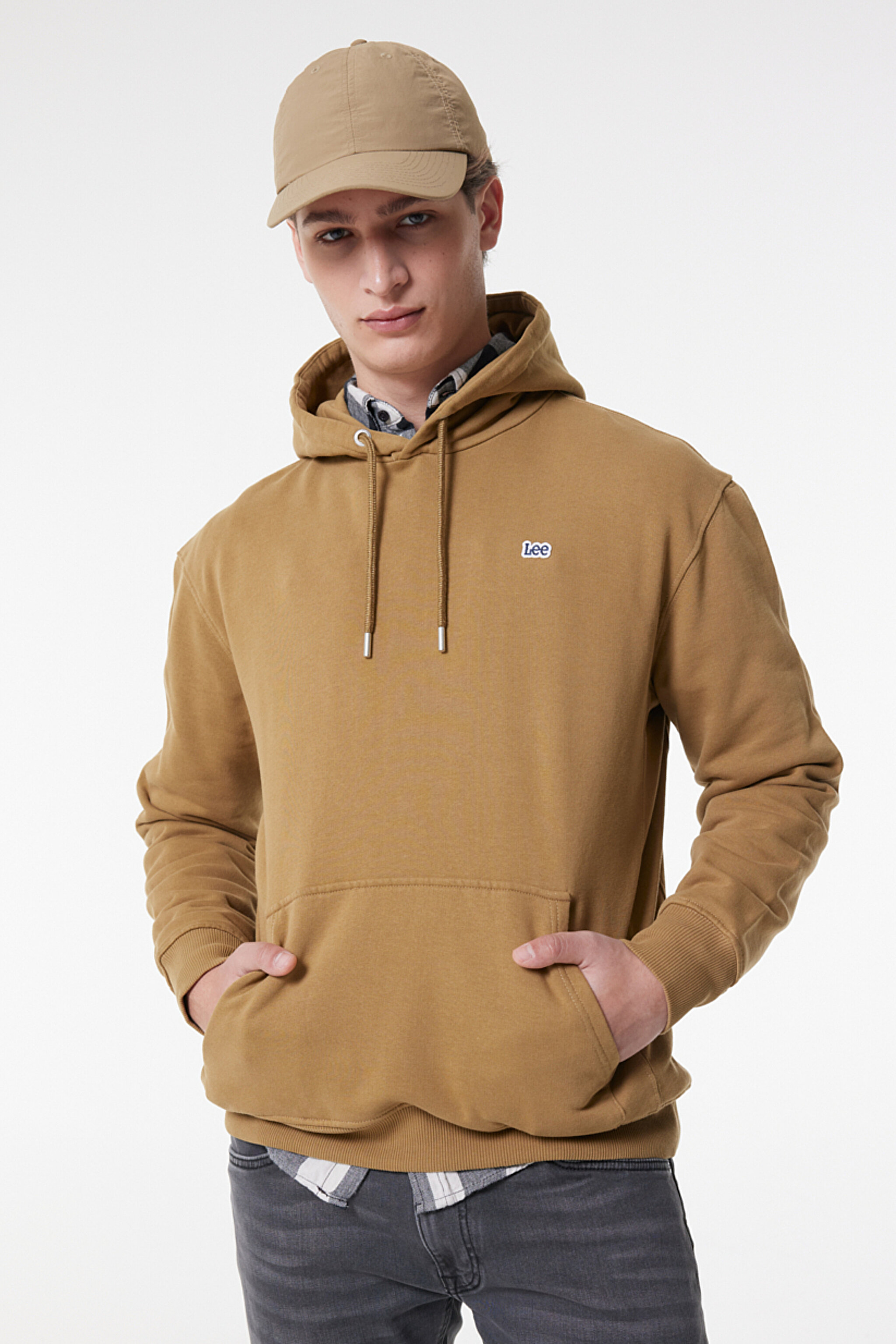Regular Fit Normal Kesim %100 Pamuk Kapüşonlu Şardonlu Sweatshirt - Ammonite-L80YRY85 (görsel 3)
