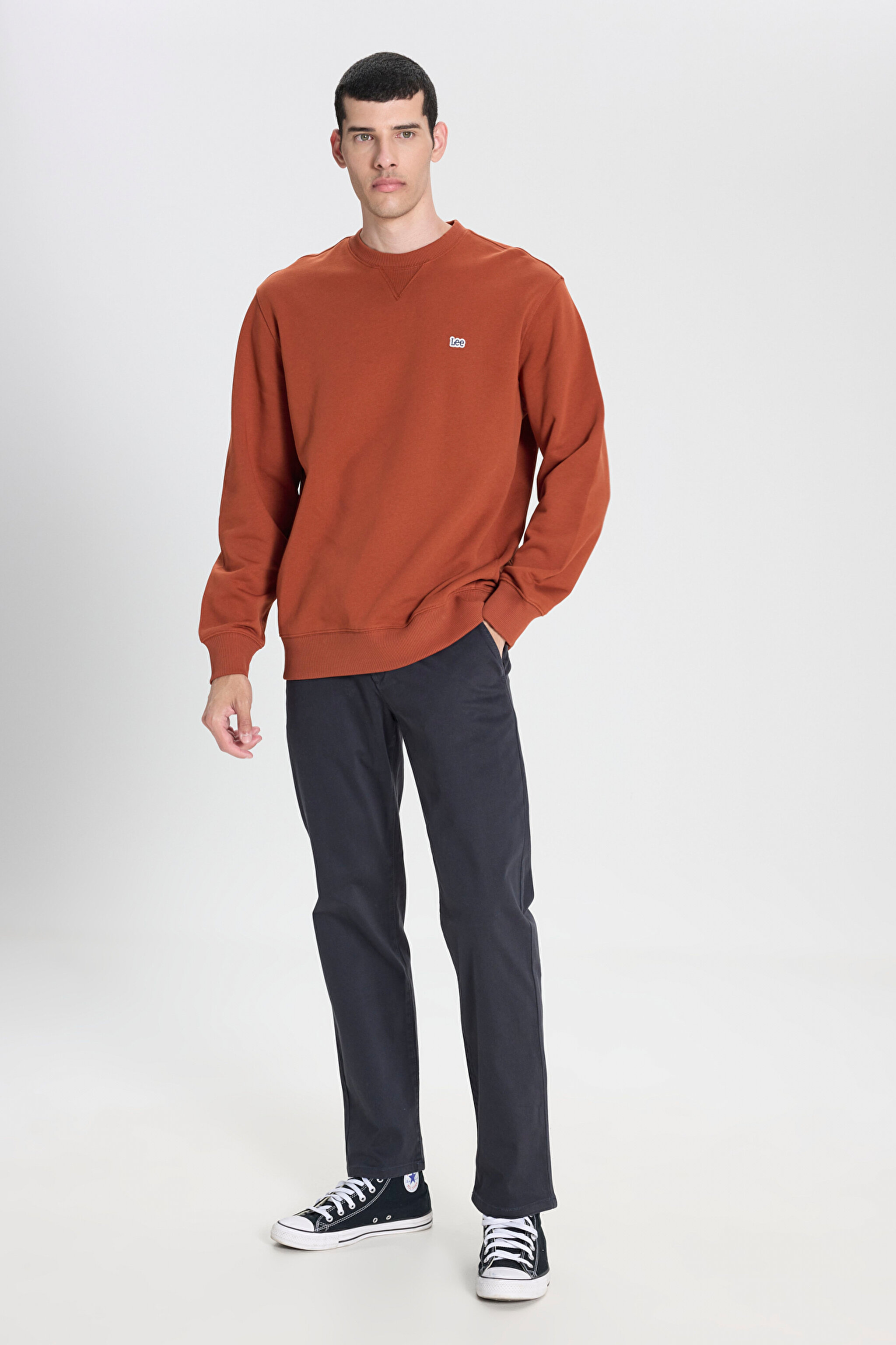 Regular Fit Normal Kesim Bisiklet Yaka %100 Pamuk Tarçın Sweatshirt - Sweet Maple-L81IRY970 (görsel 3)