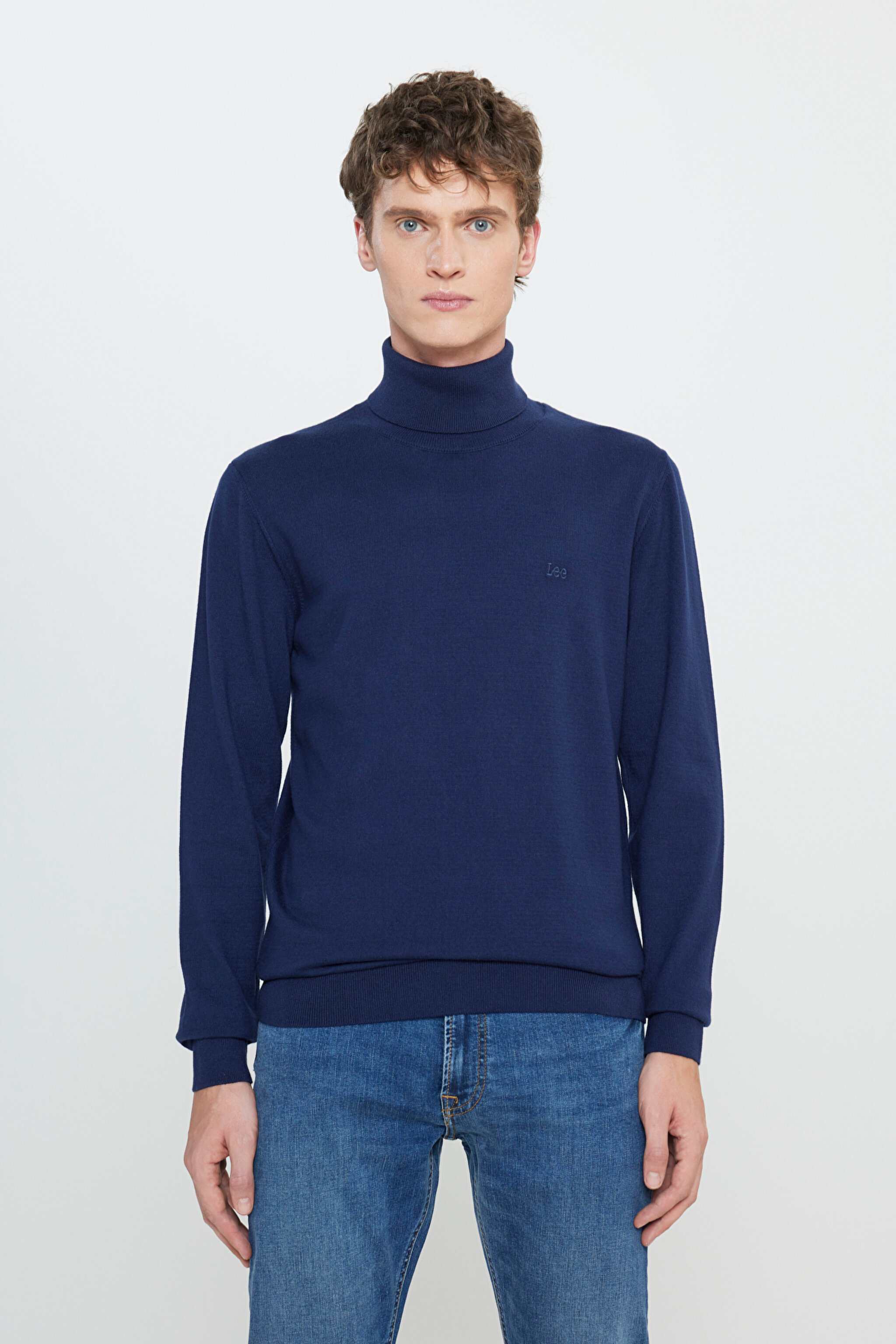 Regular Fit Normal Kesim %100 Pamuk Balıkçı Yaka Lacivert Tirko Kazak - Sky Captain-L83CKFHY (görsel 2)