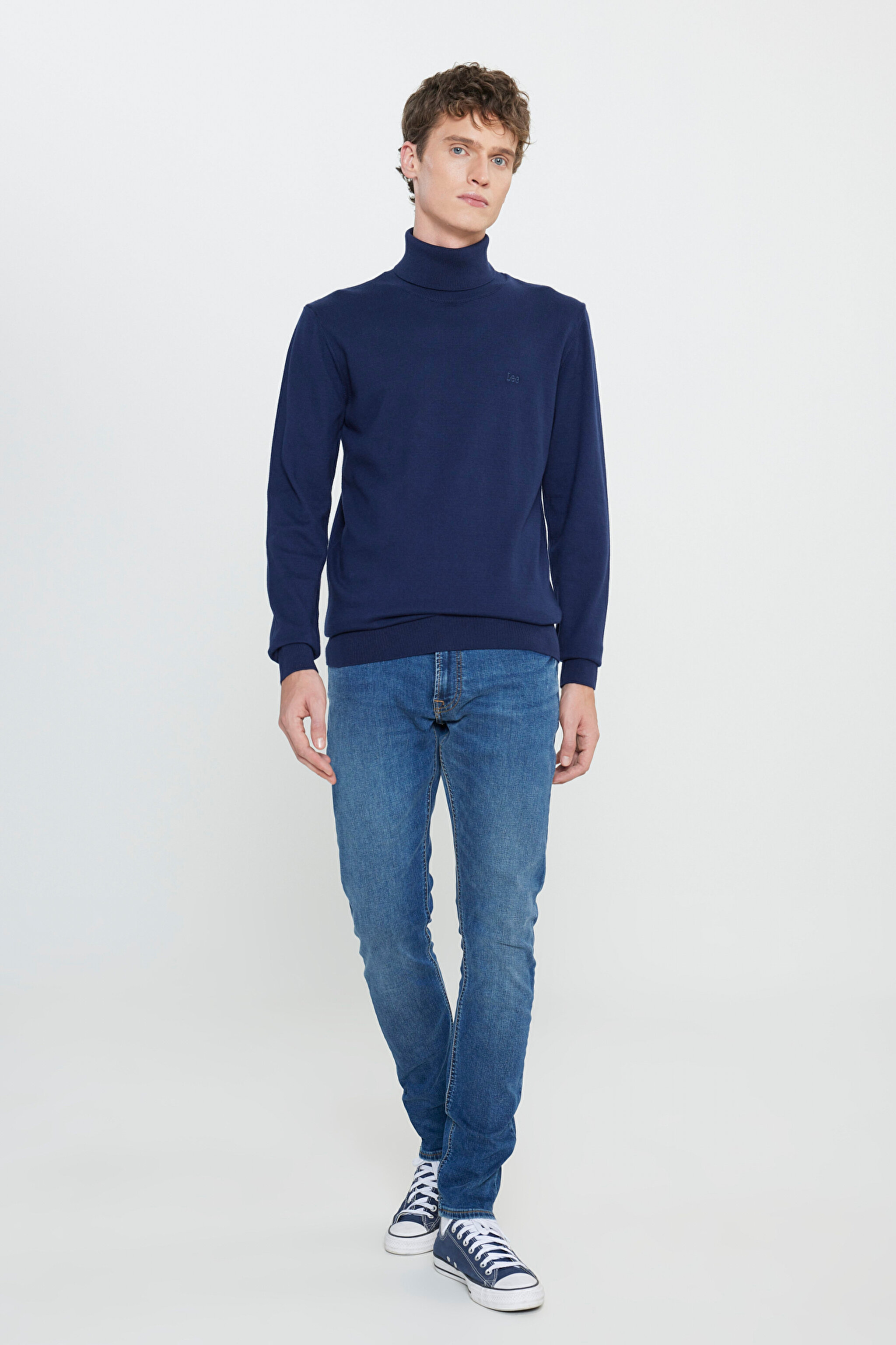 Regular Fit Normal Kesim %100 Pamuk Balıkçı Yaka Lacivert Tirko Kazak - Sky Captain-L83CKFHY (görsel 3)