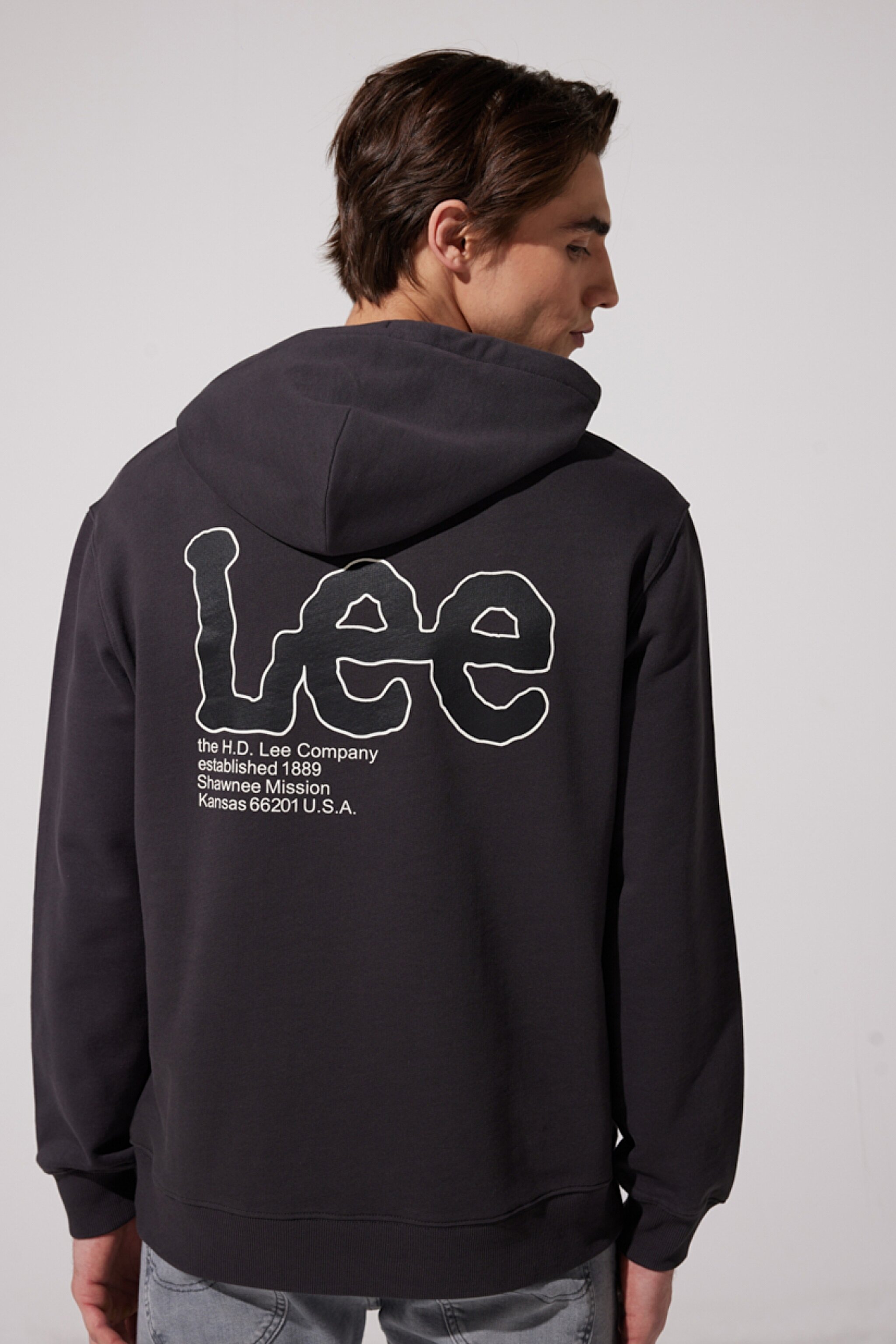 Regular Fit Normal Kesim %100 Pamuk Kapüşonlu Yaka Siyah Sweatshirt - Washed Black-L84PTJON