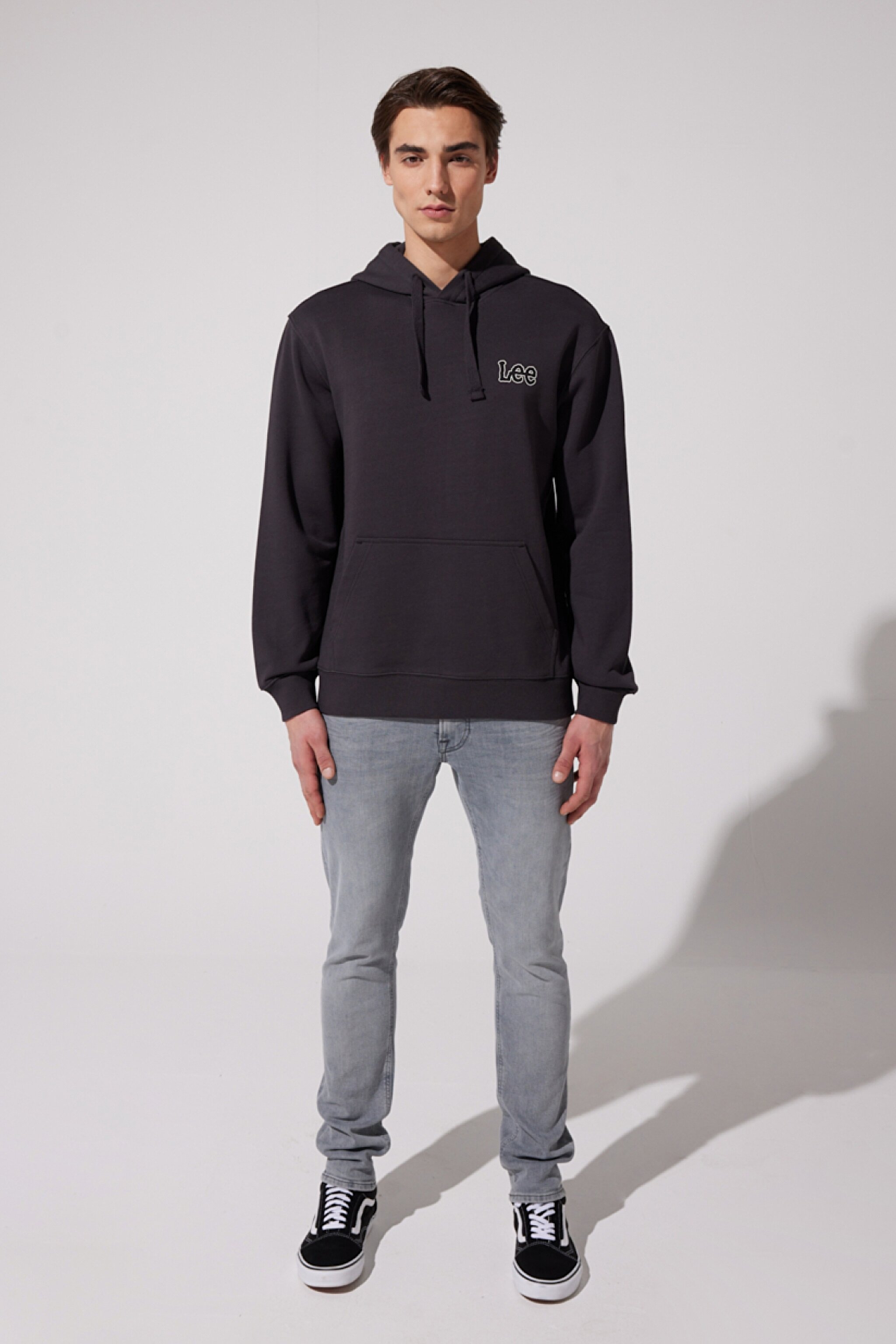 Regular Fit Normal Kesim %100 Pamuk Kapüşonlu Yaka Siyah Sweatshirt - Washed Black-L84PTJON (görsel 4)