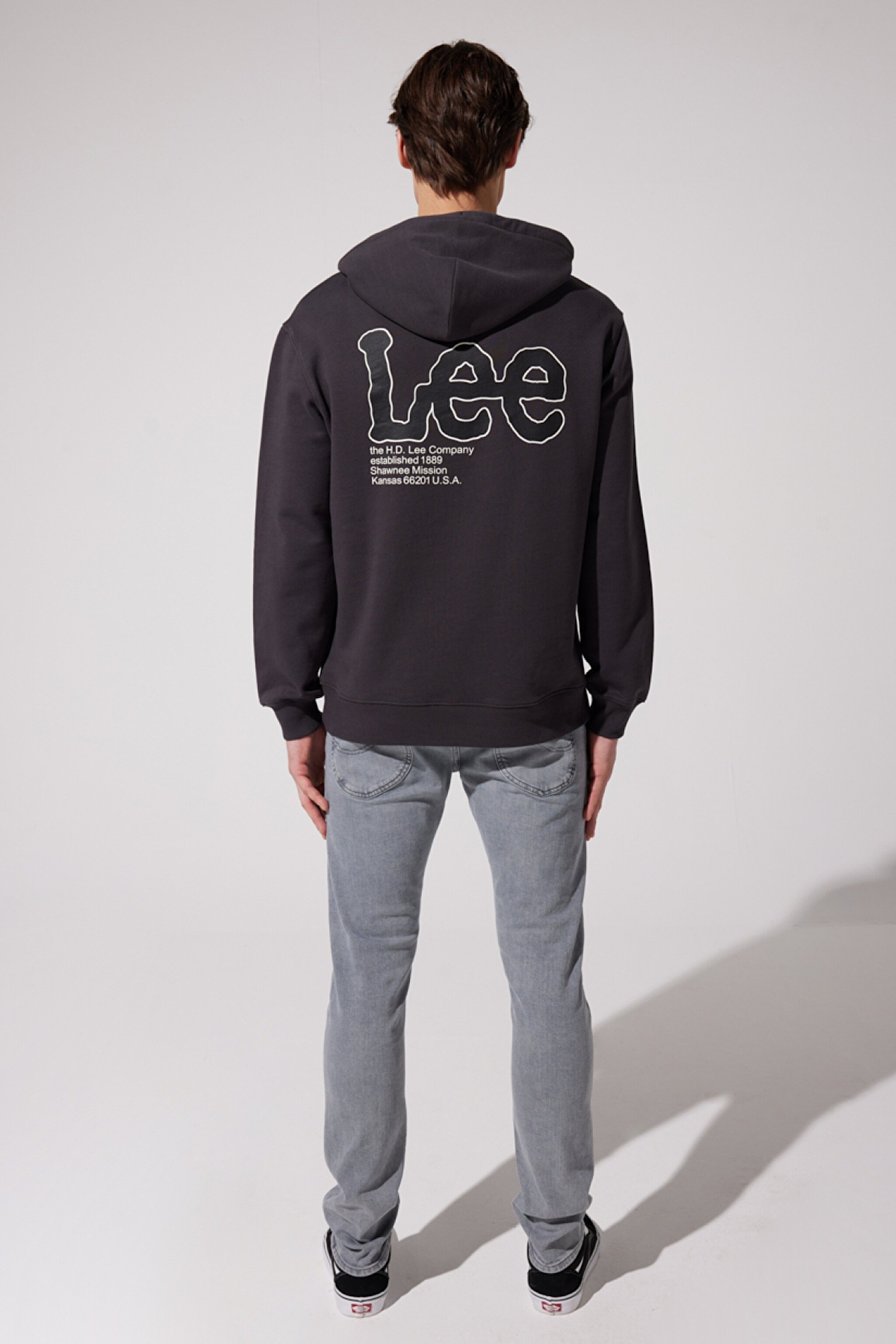 Regular Fit Normal Kesim %100 Pamuk Kapüşonlu Yaka Siyah Sweatshirt - Washed Black-L84PTJON (görsel 5)