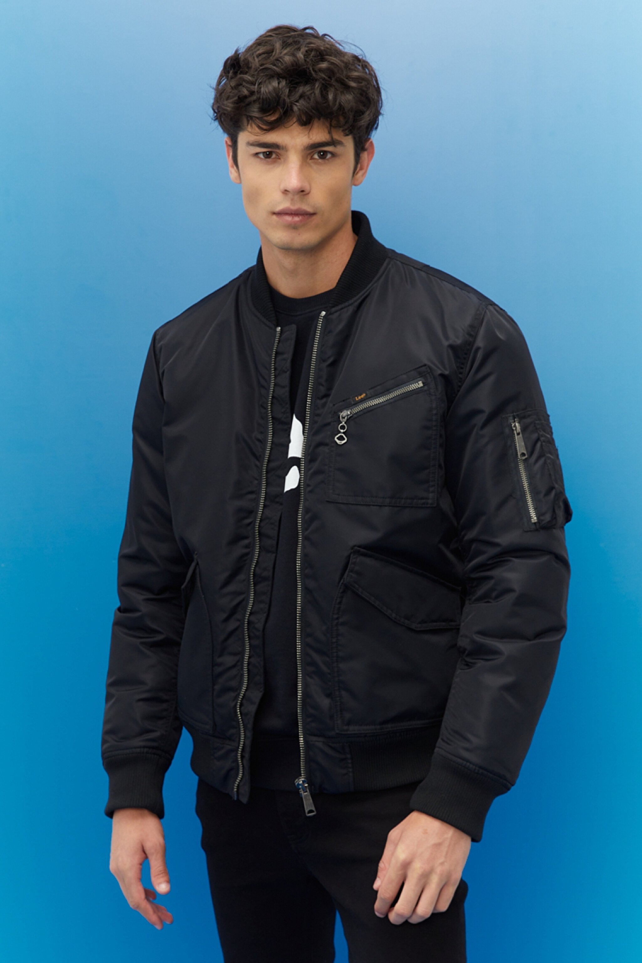 Regular Fit Normal Kesim Siyah Bomber Ceket