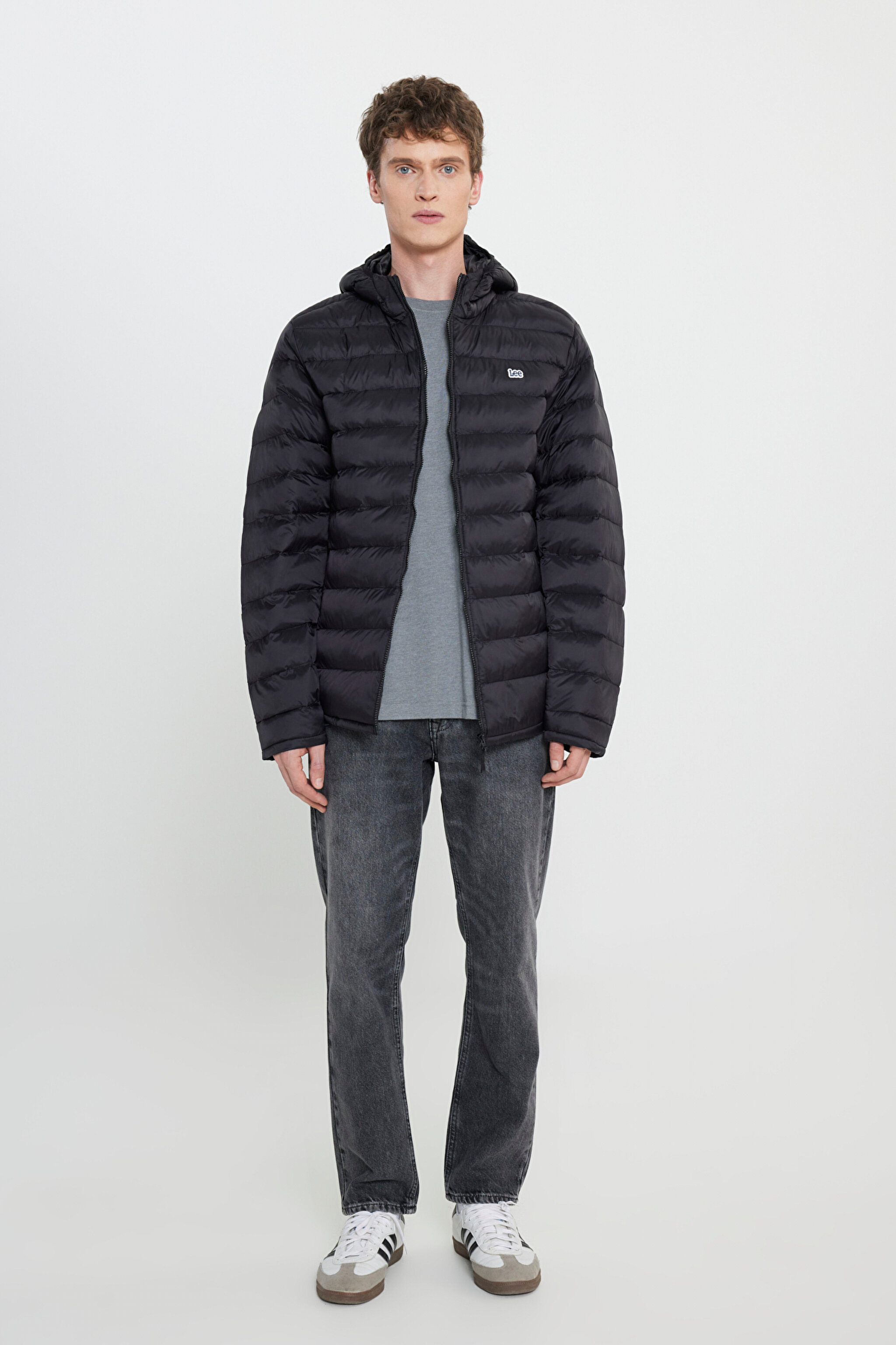 Regular Fit Normal Kesim Kapüşonlu Tam Fermuarlı Siyah Şişme Mont - Black-L87HSZ01 (görsel 3)