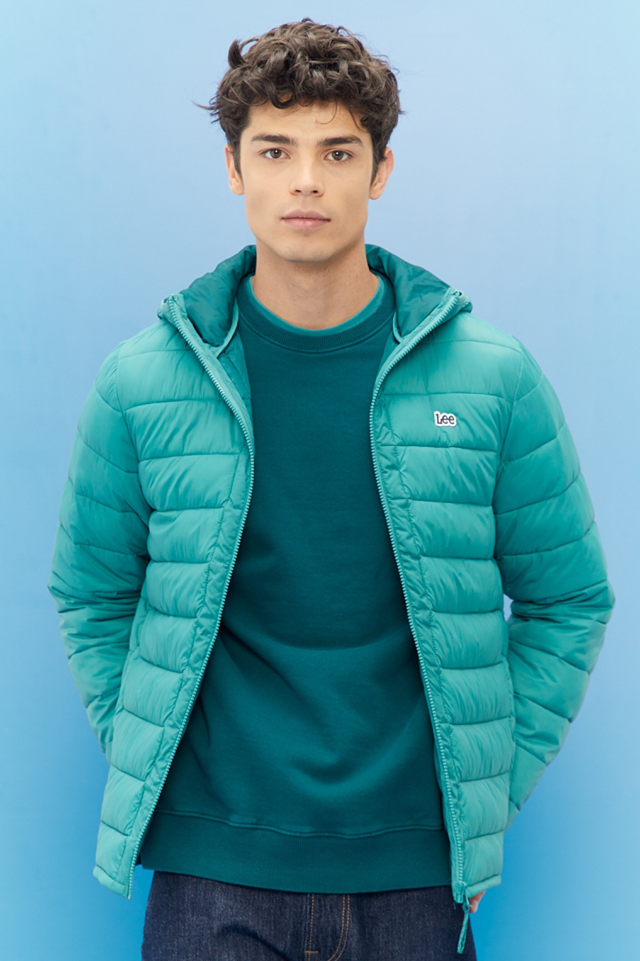Regular Fit Normal Kesim Kapüşonlu Tam Fermuarlı Yeşil Şişme Mont - Monaco-L87HSZDO (görsel 2)