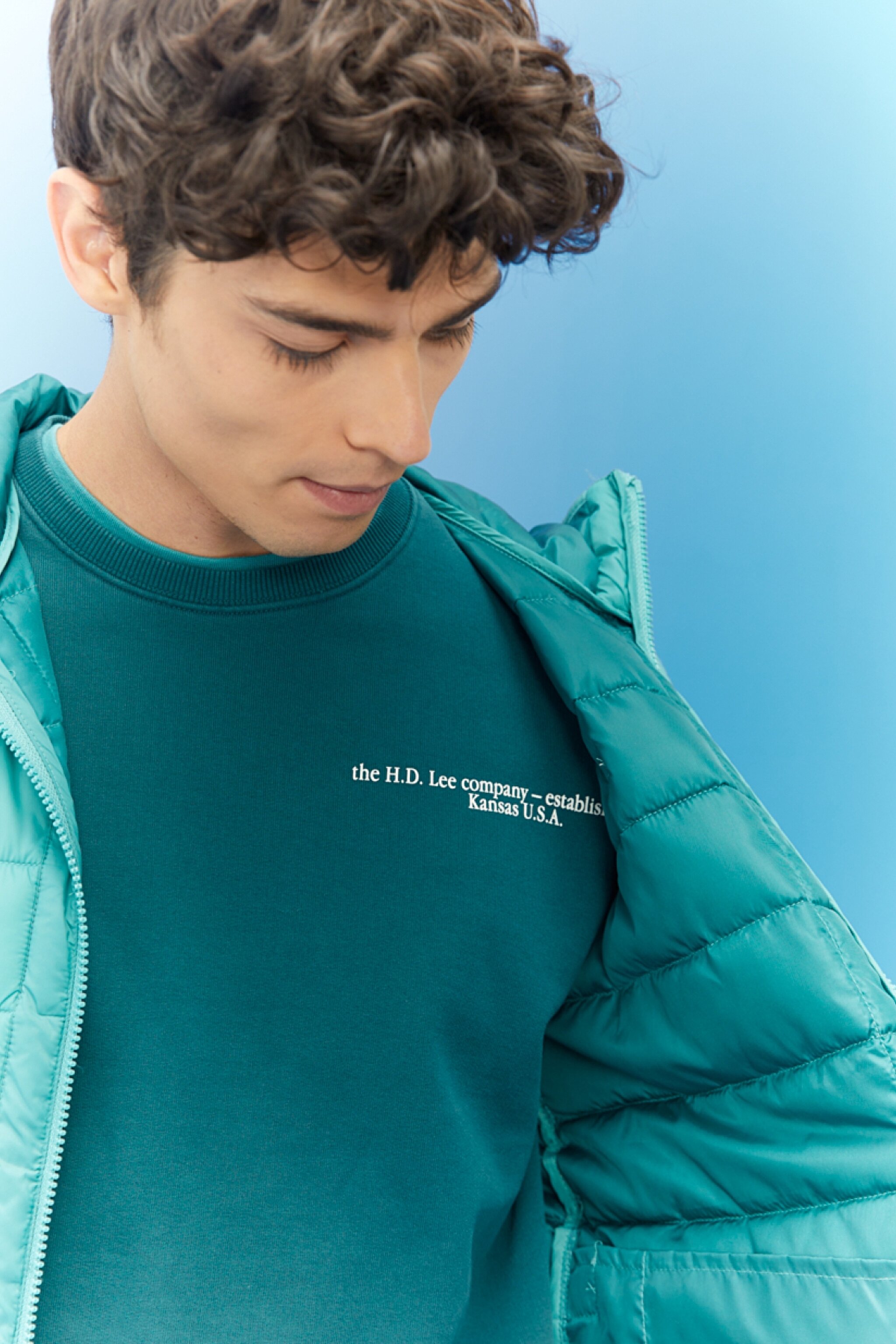 Regular Fit Normal Kesim Kapüşonlu Tam Fermuarlı Yeşil Şişme Mont - Monaco-L87HSZDO (görsel 7)