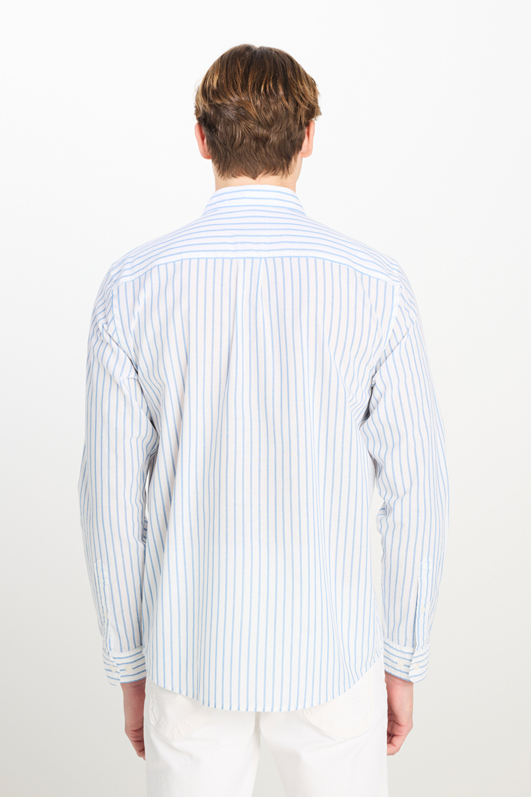 Regular Fit Normal Kesim %100 Pamuk Beyaz Gömlek - Bright White-L880201934LJ (görsel 6)