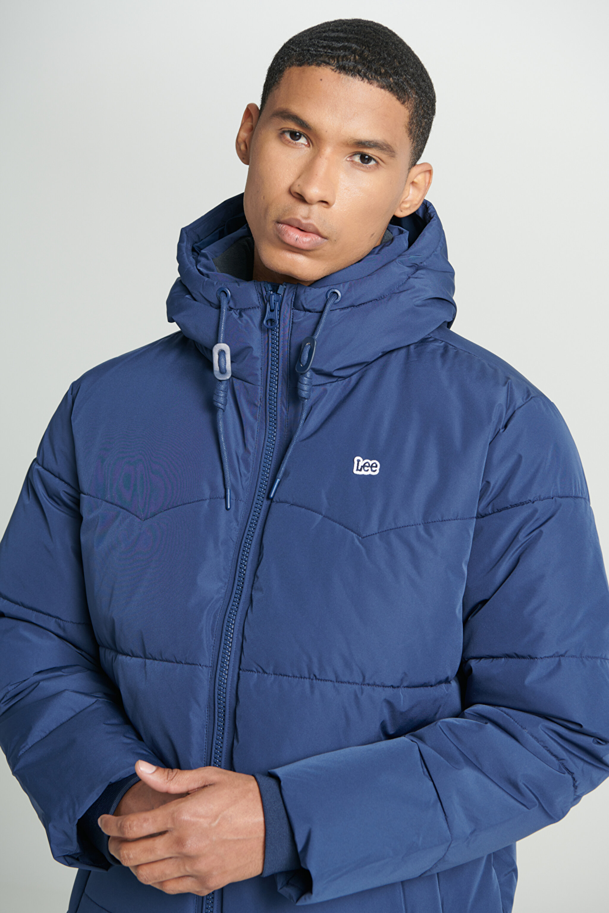 Regular Fit Normal Kesim Kapüşonlu Lacivert Şişme Mont - Navy-L88BNY35 (görsel 7)