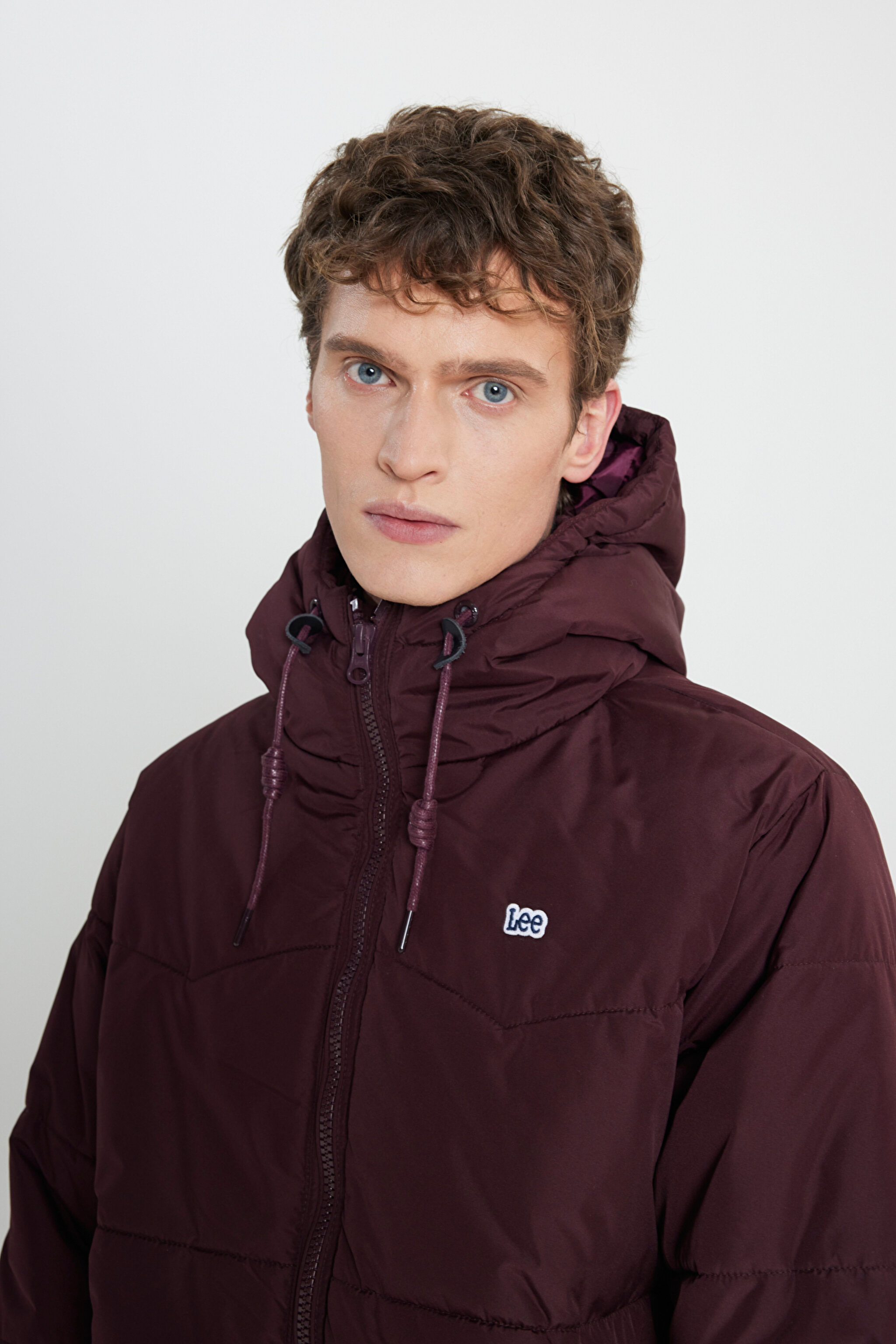 Regular Fit Normal Kesim Kapüşonlu Bordo Şişme Mont - Bordoeux-L88BNY800 (görsel 4)