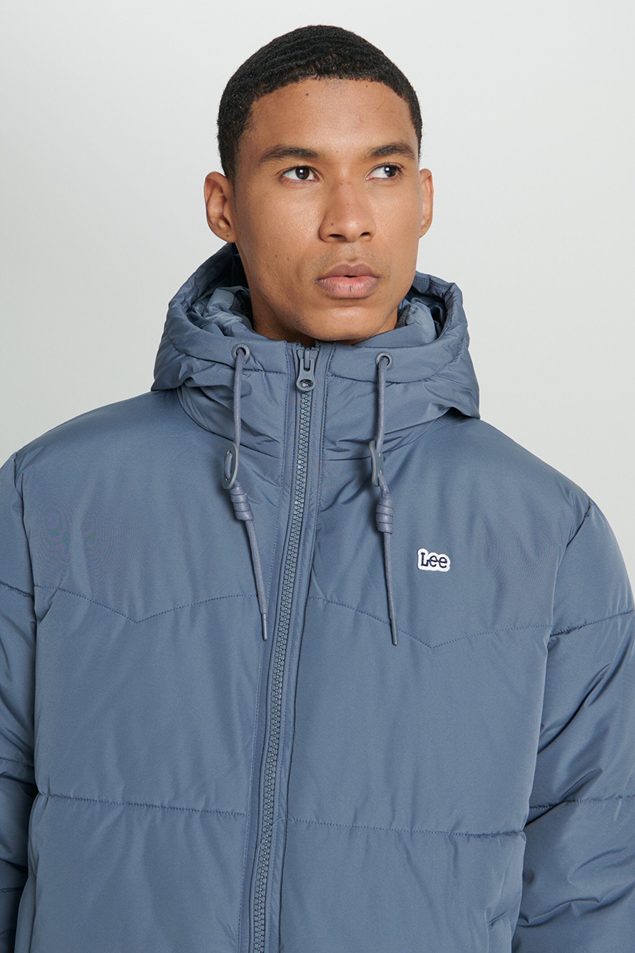 Regular Fit Normal Kesim Kapüşonlu Gri Şişme Mont - Taint Grey-L88BNYA66 (görsel 4)