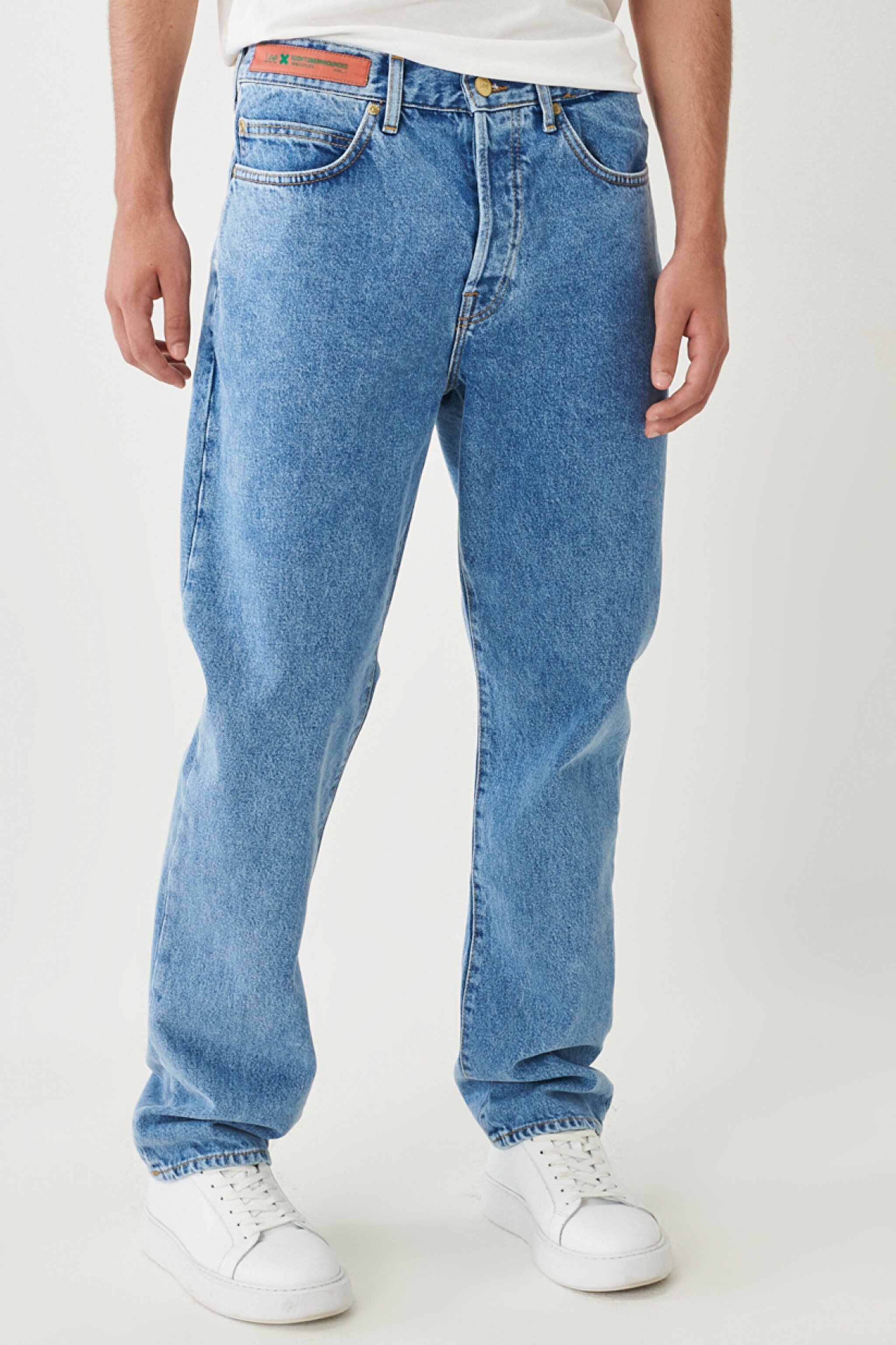 STBA Erkek Relaxed Loose Fit %100 Pamuk Yüksek Bel Açık Mavi Jean Kot Pantolon - Light Blue-L906012404 (görsel 4)