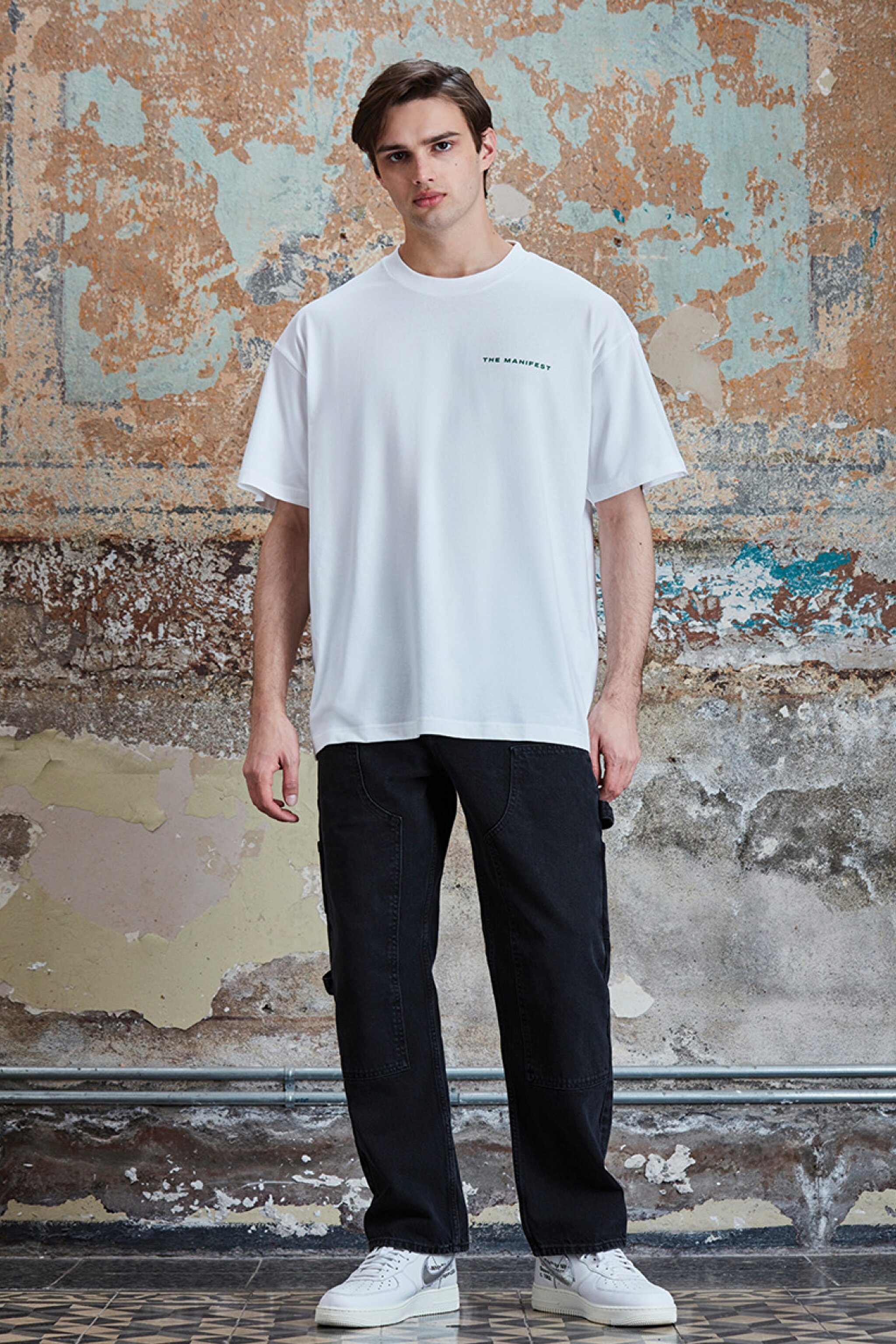 STBA Erkek Siyah Straigth Fit Carpenter Jean Pantolon