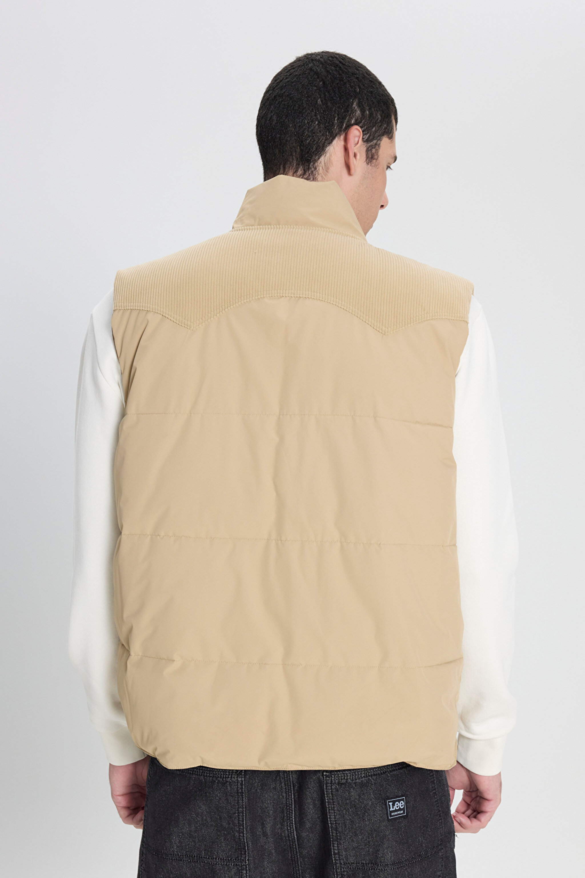 Regular Fit Normal Kesim Çift Kullanımlı Deve Tüyü Şişme Yelek - Sand-LD507064755 (görsel 6)