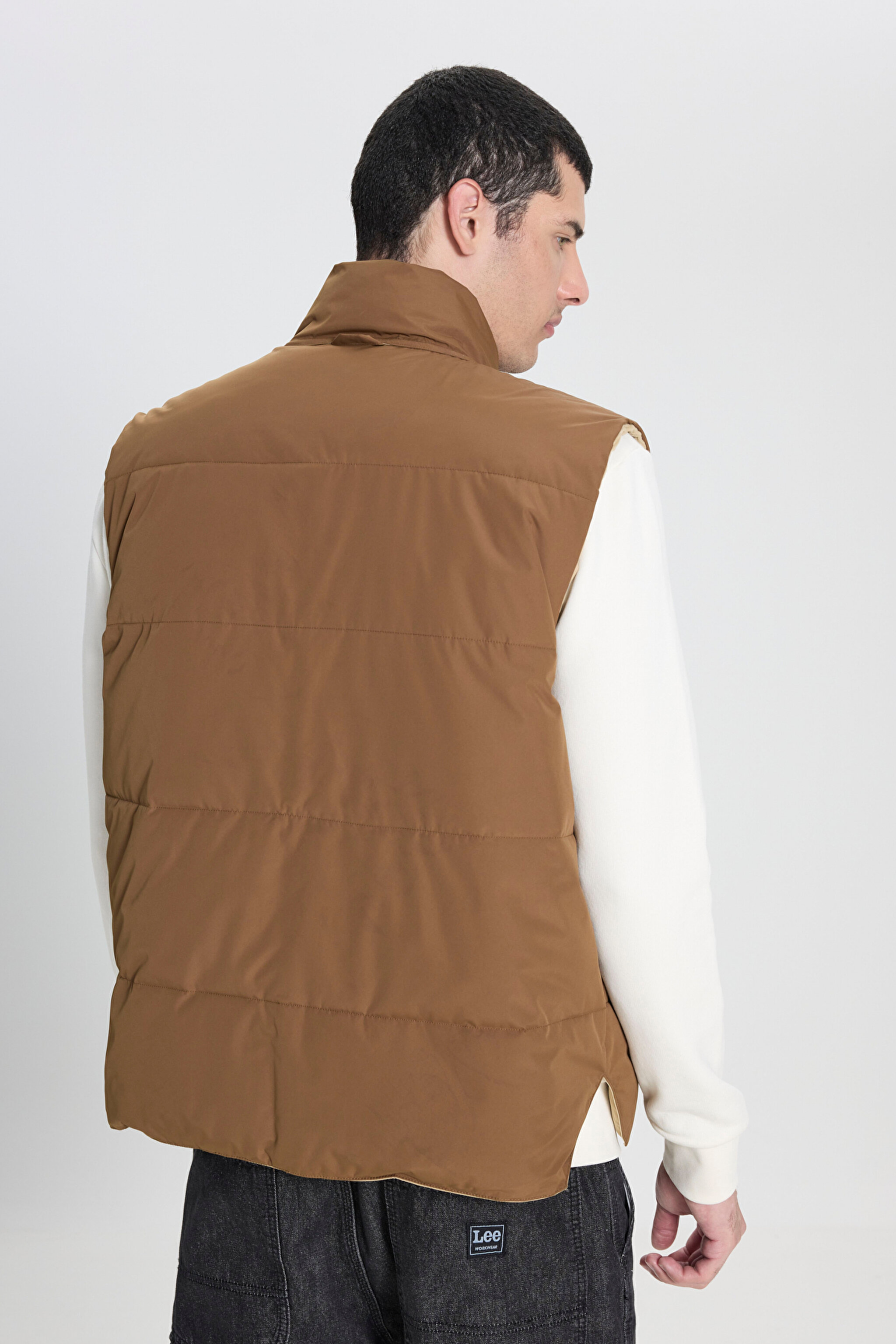 Regular Fit Normal Kesim Çift Kullanımlı Deve Tüyü Şişme Yelek - Sand-LD507064755 (görsel 7)
