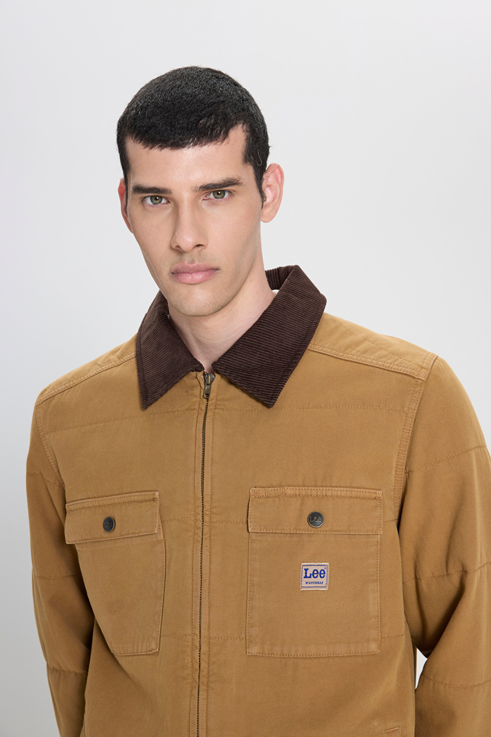 Regular Fit Normal Kesim %100 Pamuk Kadife Detaylı Taba Ceket