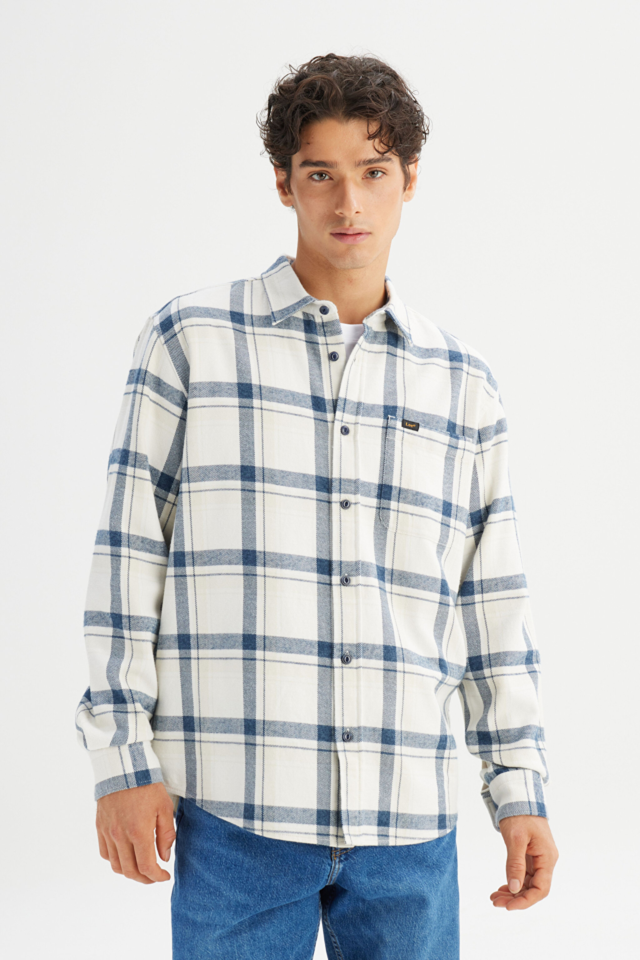 %100 Pamuk Relaxed Fit Rahat Kesim Klasik Yaka Ekose Cepli Gömlek