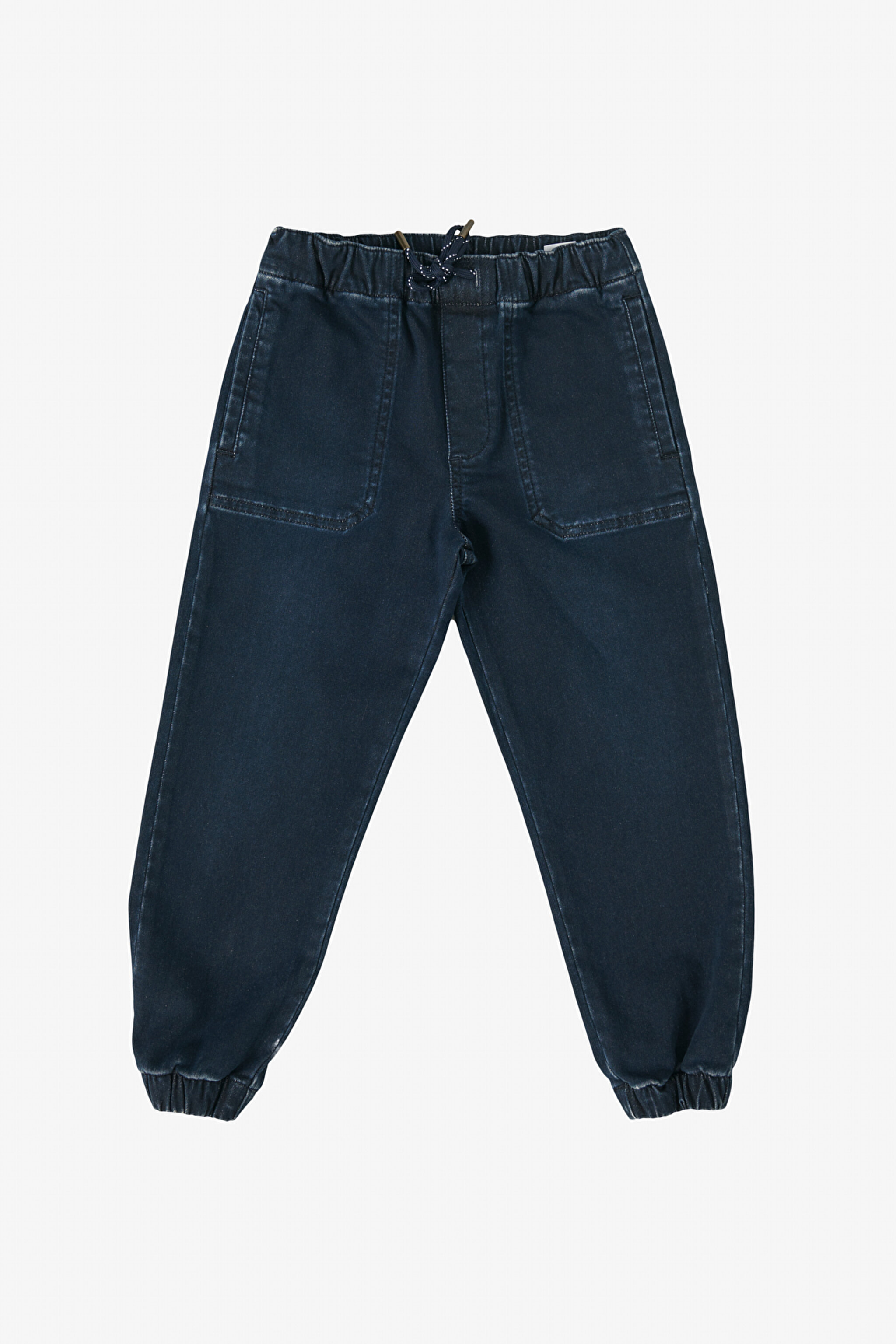 Regular Fit Normal Kesim Normal Bel Dar Paça Mavi Çocuk Jogger Pantolon