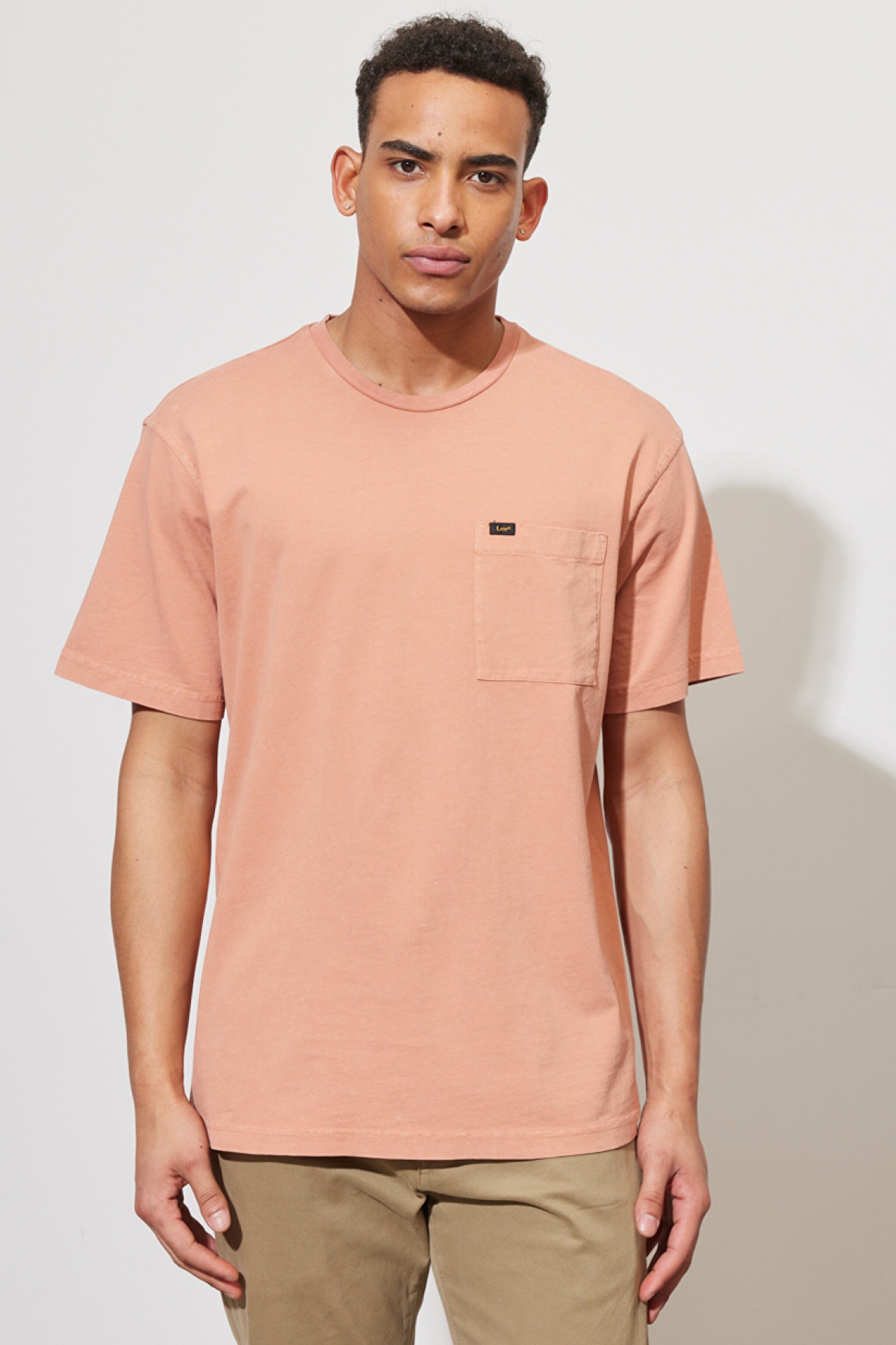 Regular Fit Normal Kesim %100 Pamuk Bisiklet Yaka Açık Pembe Tişört