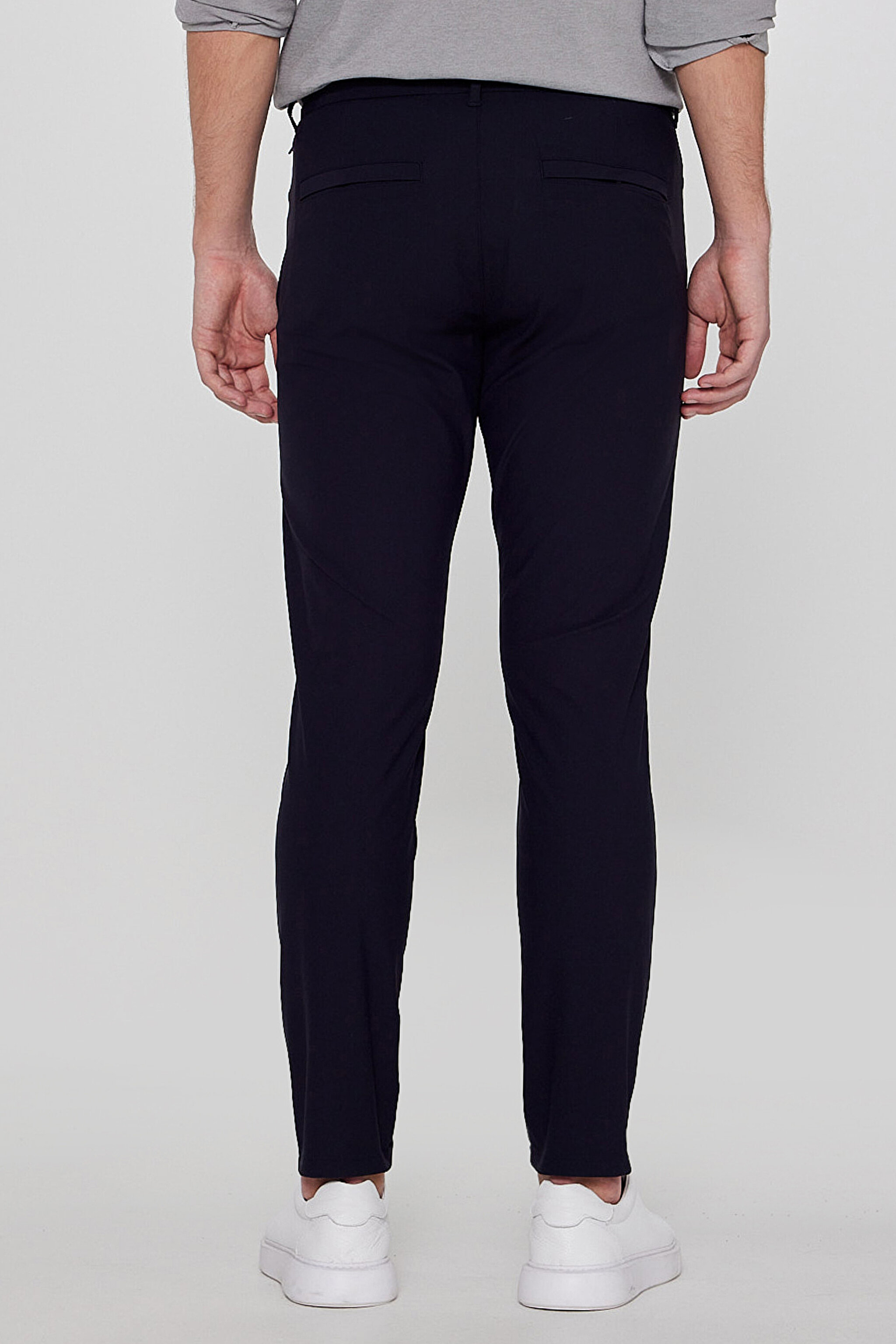 Regular Fit Normal Kesim Dar Paça Yan Cep Detaylı Lacivert Pantolon - Navy-LLU3008114 (görsel 4)