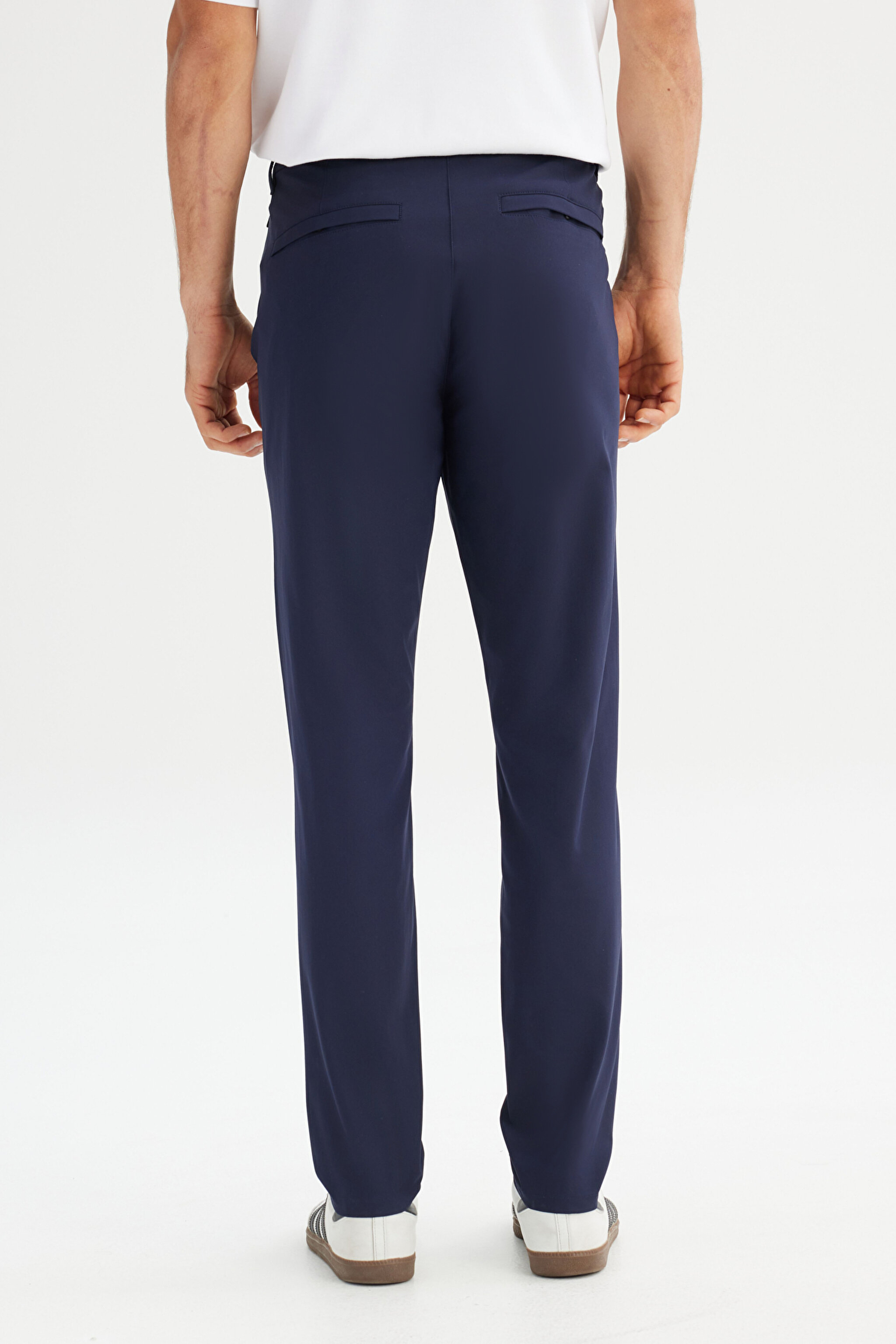 Regular Fit Normal Kesim Dar Paça Yan Cep Detaylı Lacivert Pantolon - Navy-LLU3008410 (görsel 5)