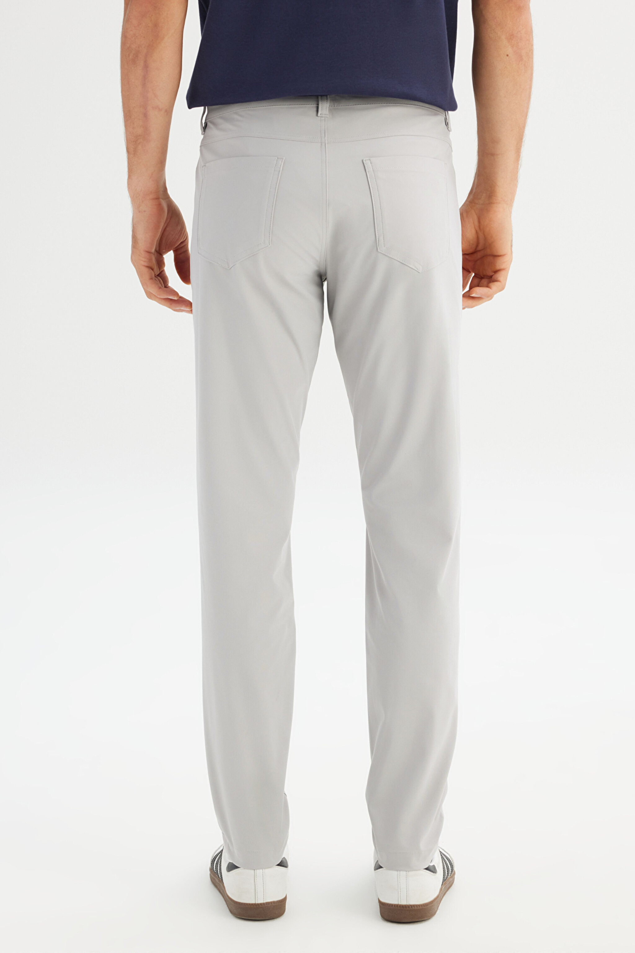 Regular Fit Normal Kesim Dar Paça 5 Cep Gri Casual Pantolon - Gray-LLU3009035 (görsel 5)