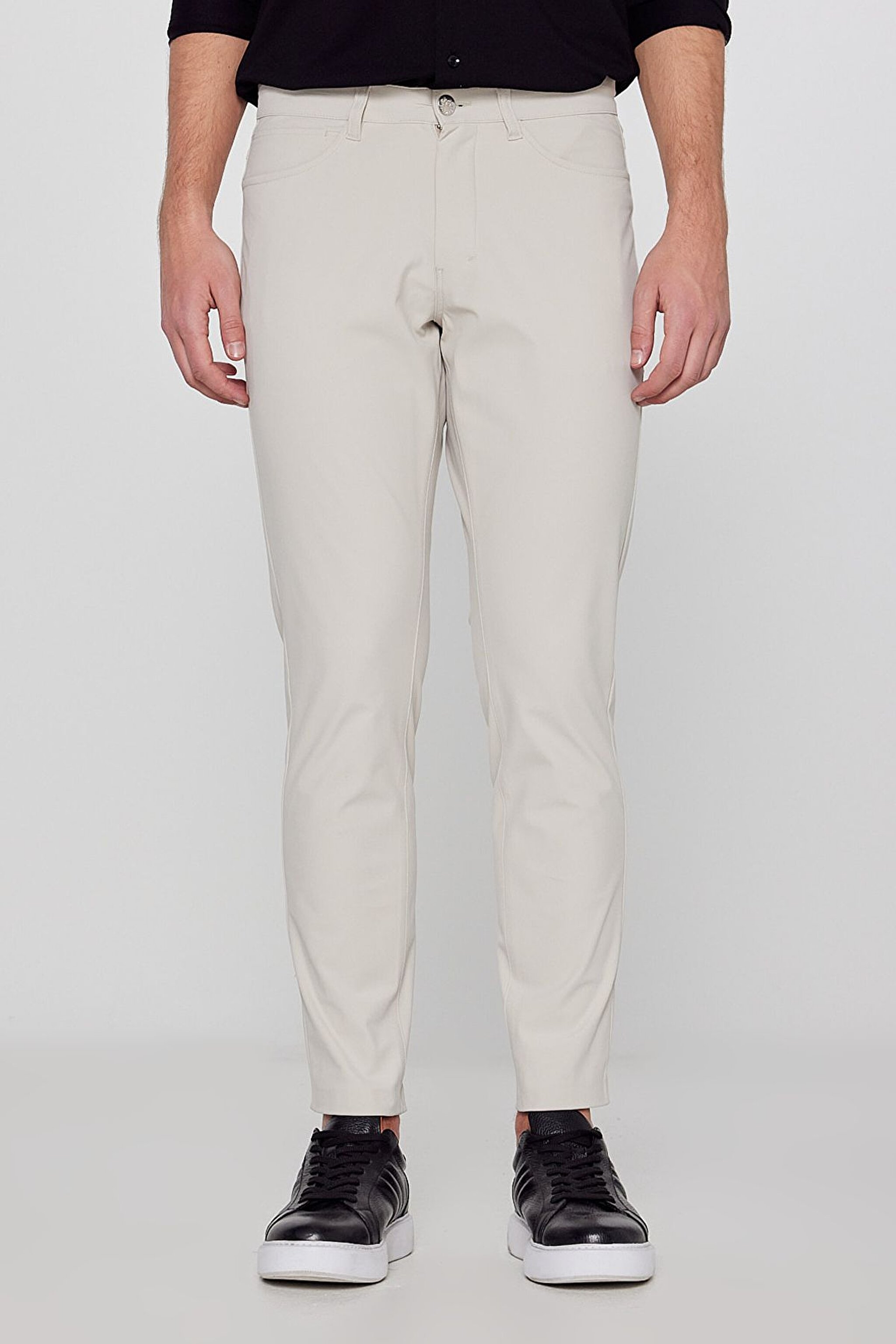 Regular Fit Normal Kesim Normal Bel Dar Paça 5 Cep Casual Bej Pantolon - Beige-LLU3009614 (görsel 3)