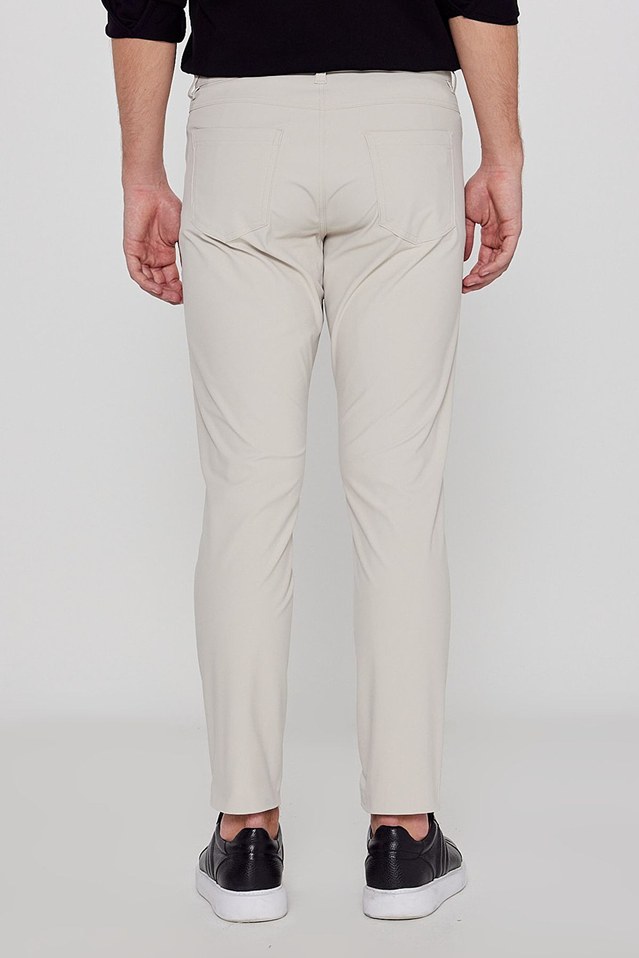 Regular Fit Normal Kesim Normal Bel Dar Paça 5 Cep Casual Bej Pantolon - Beige-LLU3009614 (görsel 4)