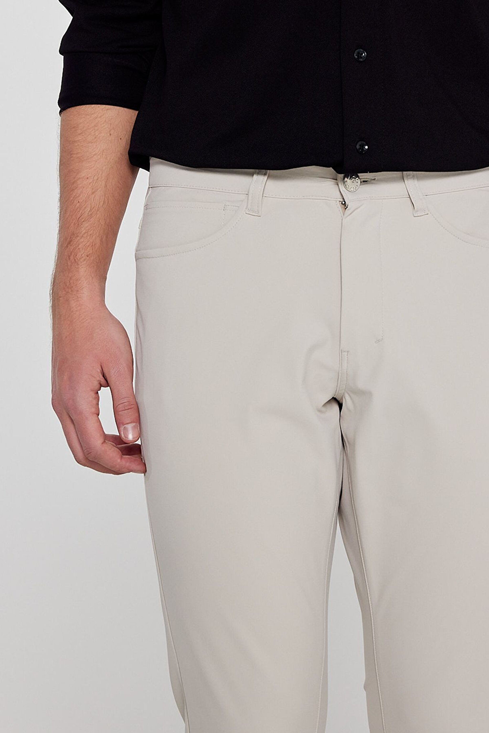Regular Fit Normal Kesim Normal Bel Dar Paça 5 Cep Casual Bej Pantolon - Beige-LLU3009614 (görsel 5)