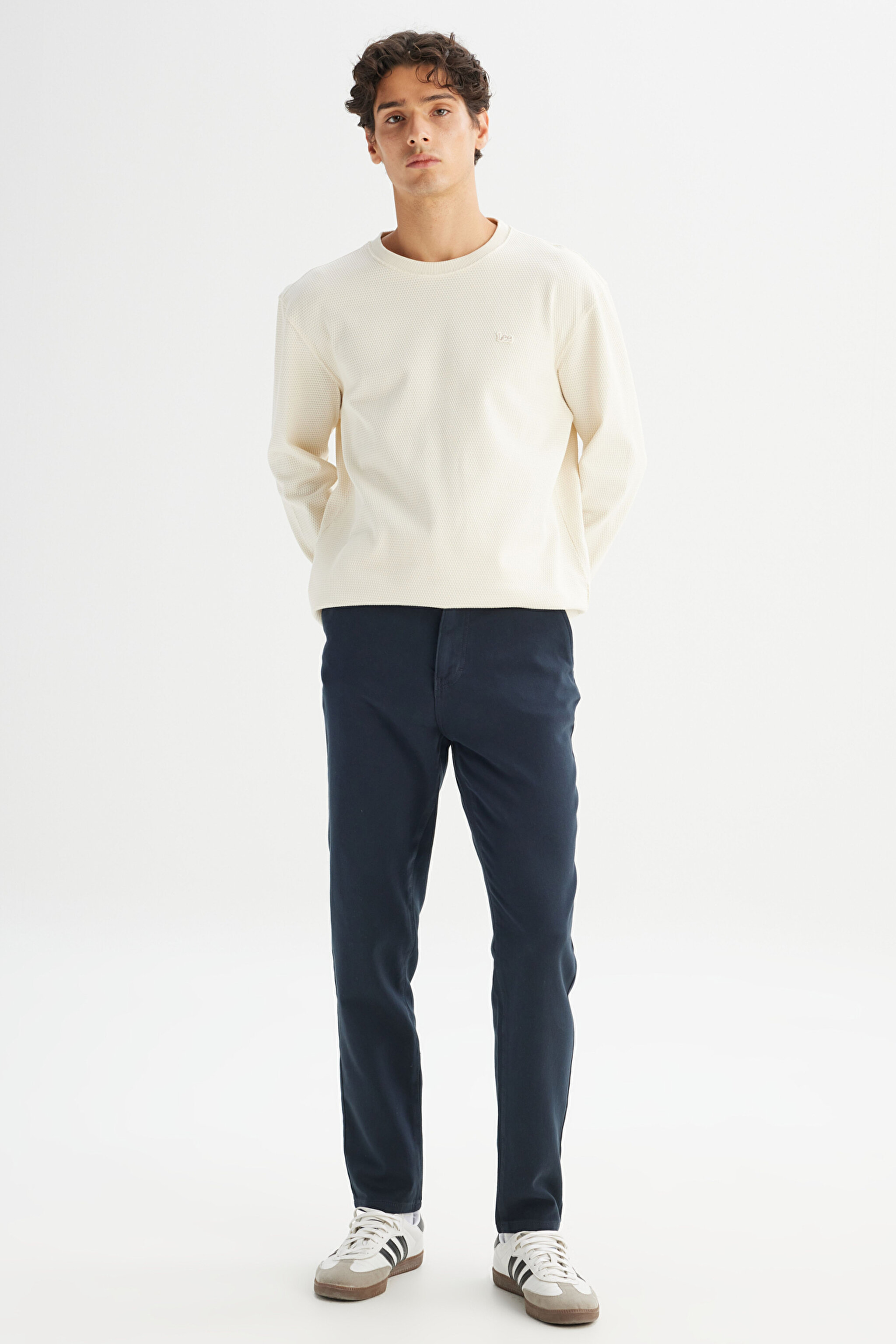 Regular Fit Normal Kesim Normal Bel Pamuklu Esnek Antrasit Chino Pantolon