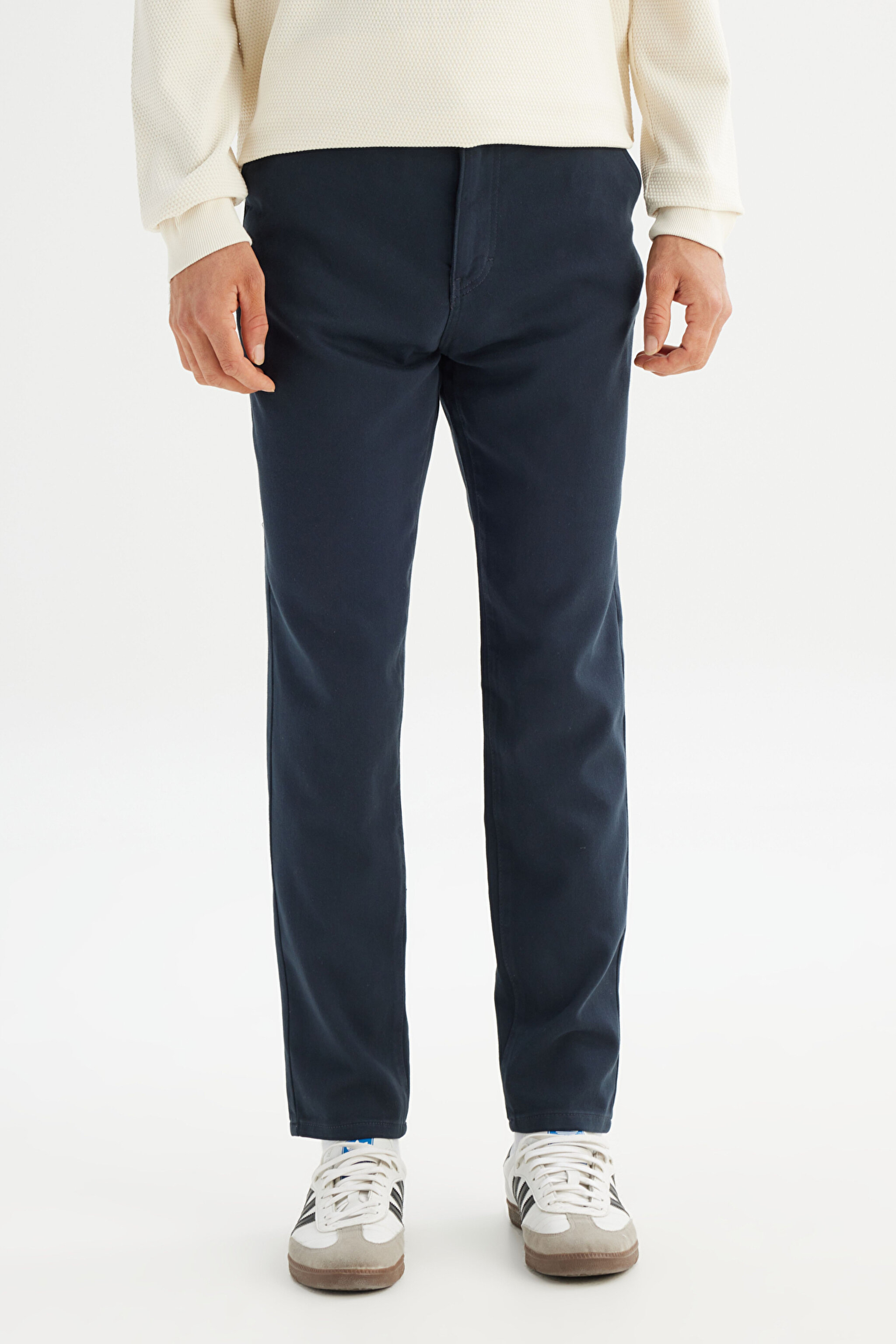 Regular Fit Normal Kesim Normal Bel Pamuklu Esnek Antrasit Chino Pantolon - Anthracita-LM0400001003 (görsel 2)