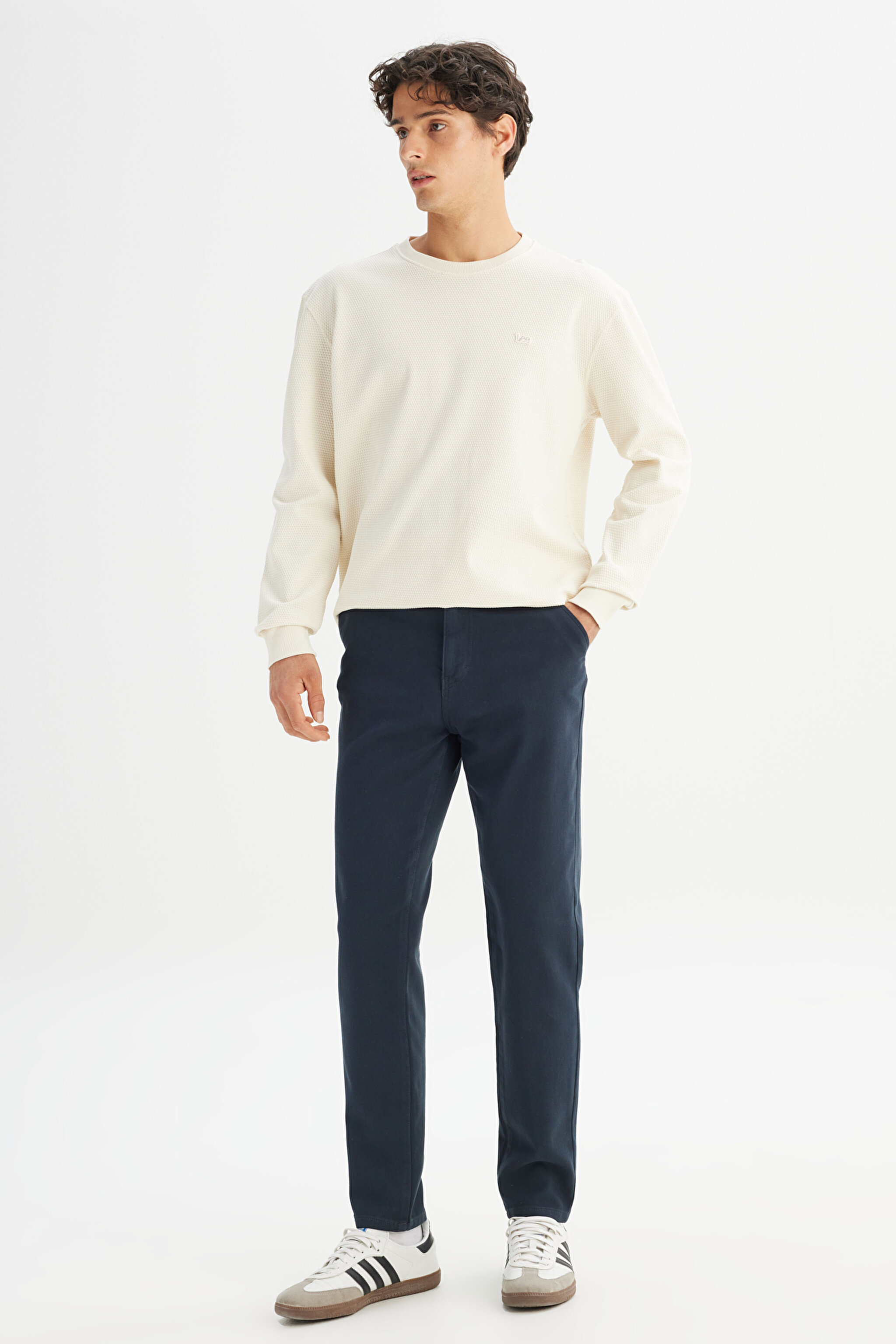 Regular Fit Normal Kesim Normal Bel Pamuklu Esnek Antrasit Chino Pantolon - Anthracita-LM0400001003 (görsel 3)