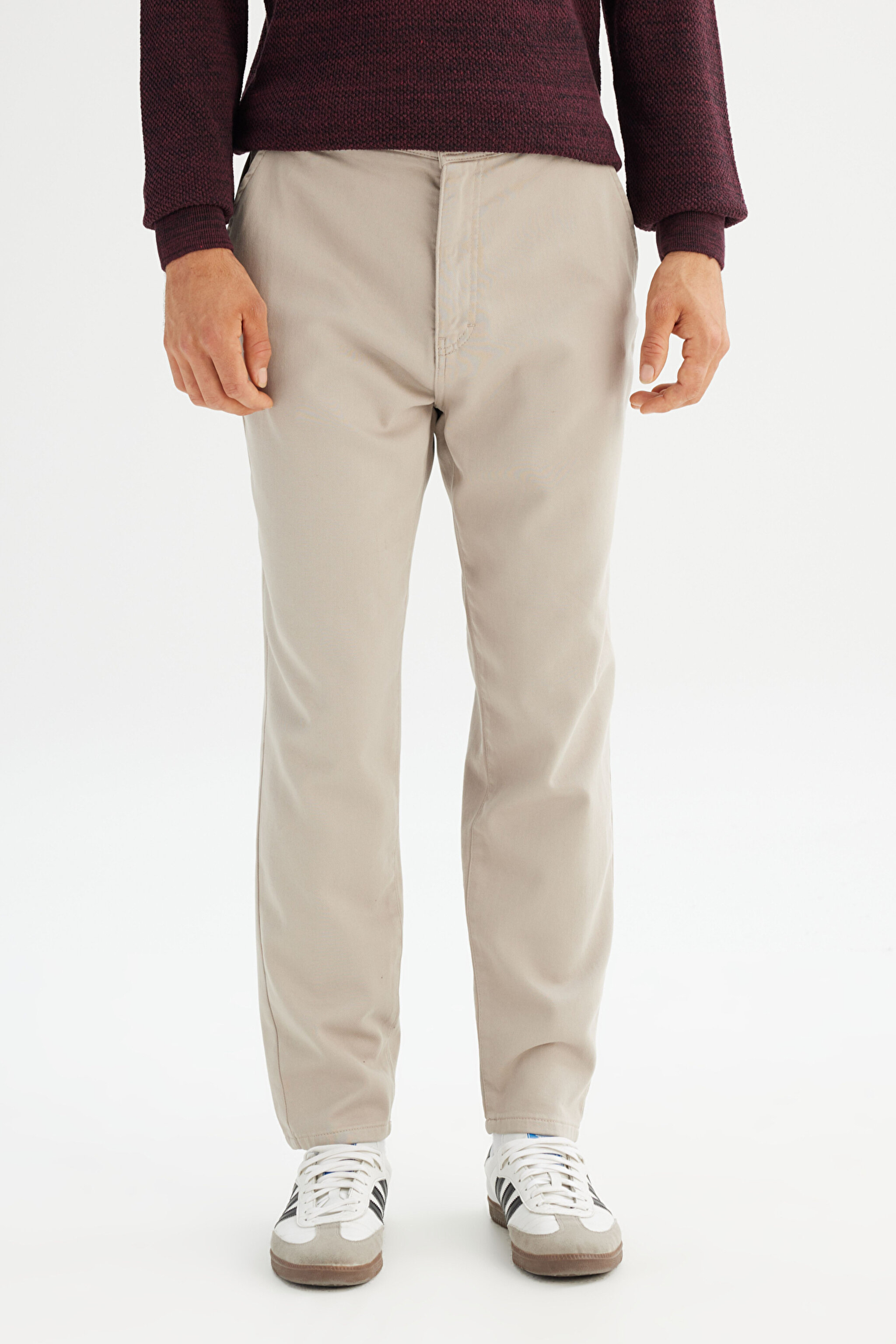 Pamuklu Regular Fit Normal Kesim Cepli Chino Pantolon - Beige-LM0400001614 (görsel 2)