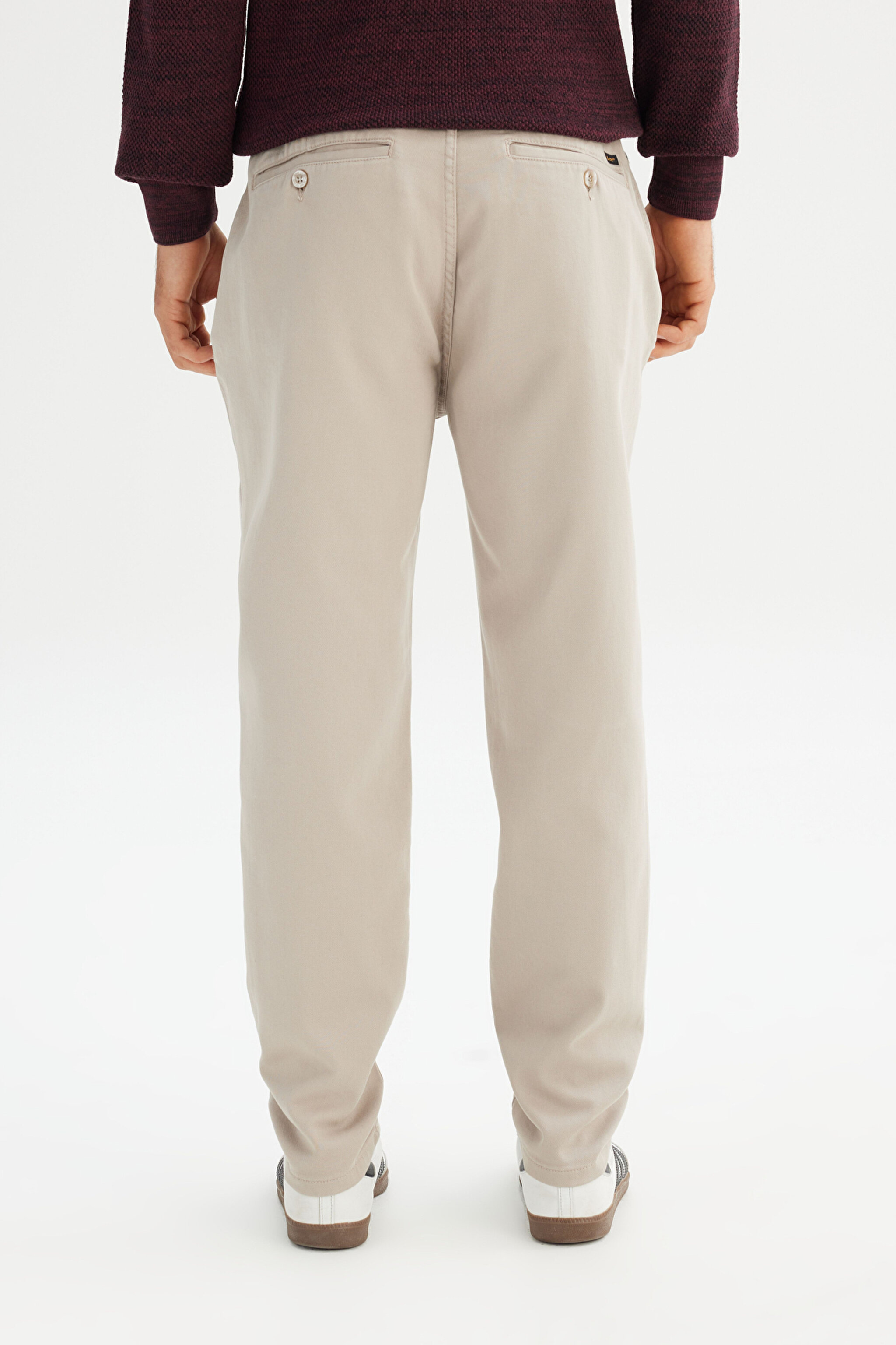 Pamuklu Regular Fit Normal Kesim Cepli Chino Pantolon - Beige-LM0400001614 (görsel 5)