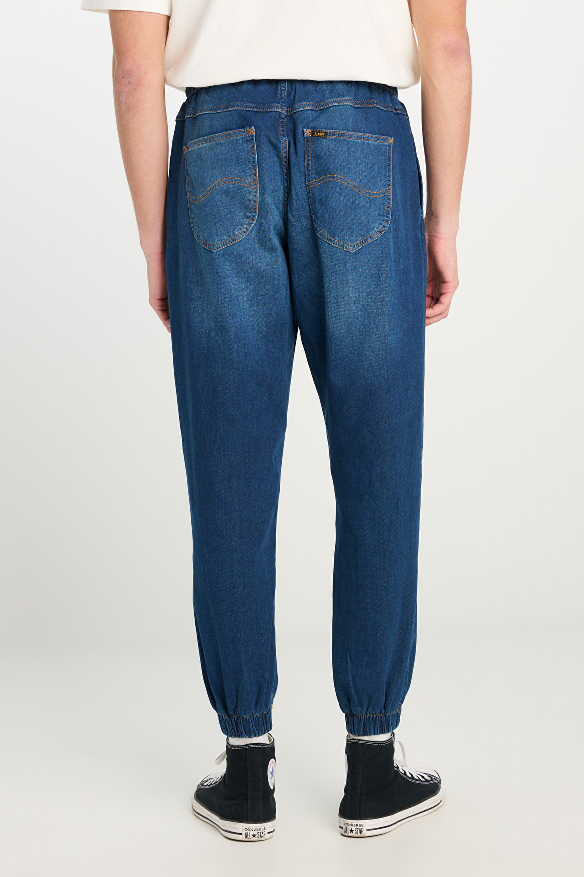 Regular Fit Normal Kesim Normal Bel Jogger Esnek Jean Kot  Pantolon - Mid Stone-LM0400414V (görsel 4)