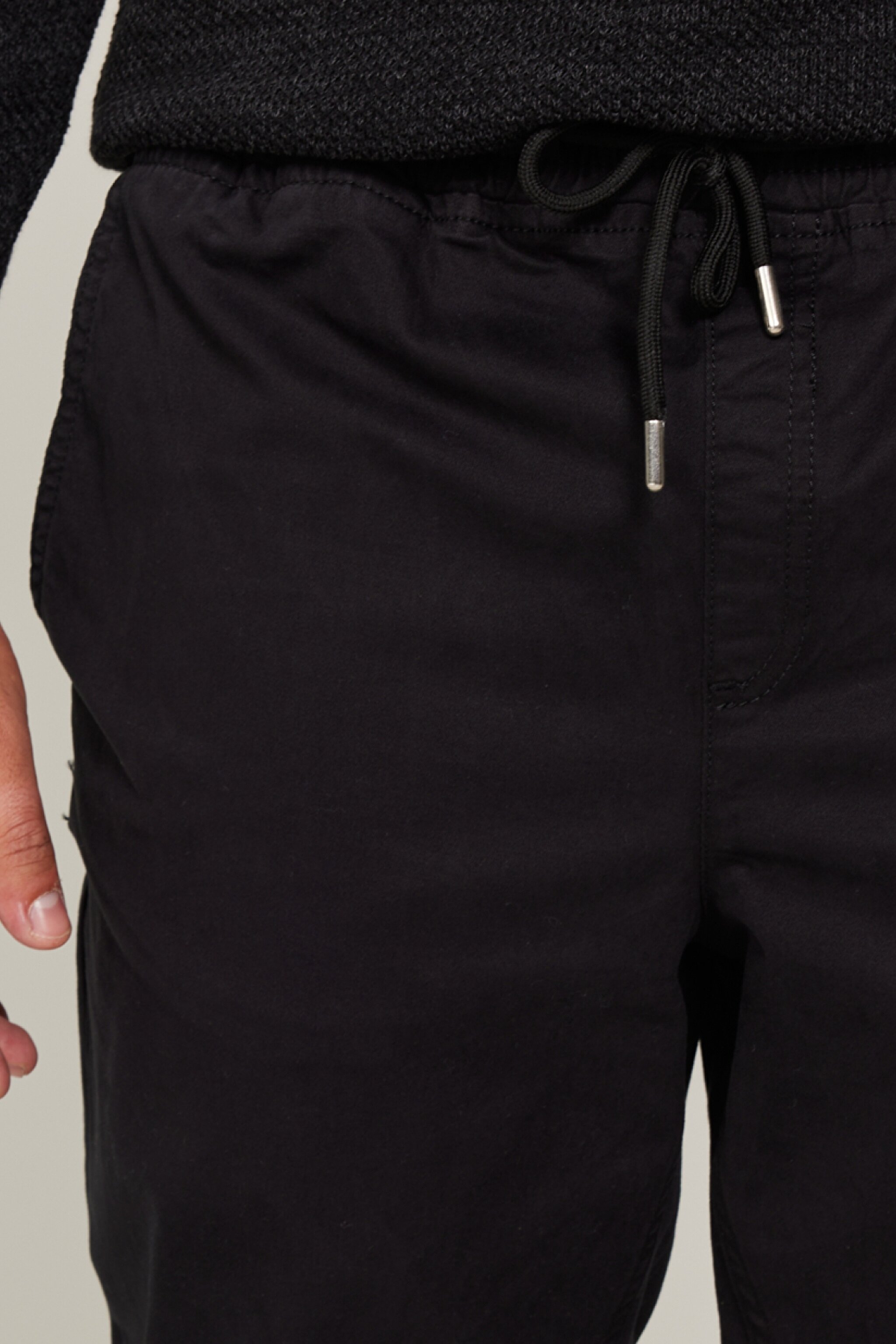 Regular Fit Normal Kesim Normal Bel Haki Esnek Jogger Pantolon - Black-LM04006001 (görsel 3)