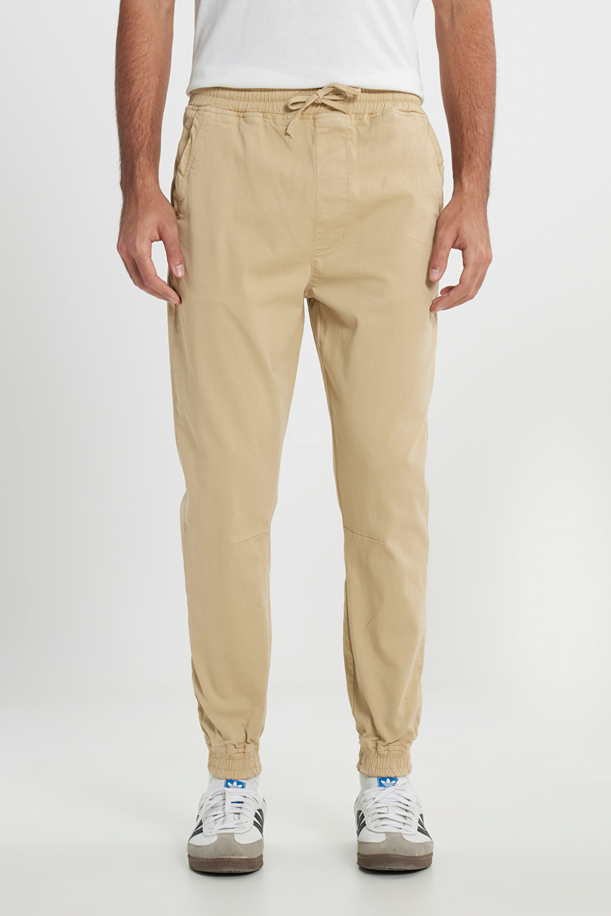 Regular Fit Normal Kesim Normal Bel Bej Esnek Jogger Pantolon - Beige-LM04007614 (görsel 3)