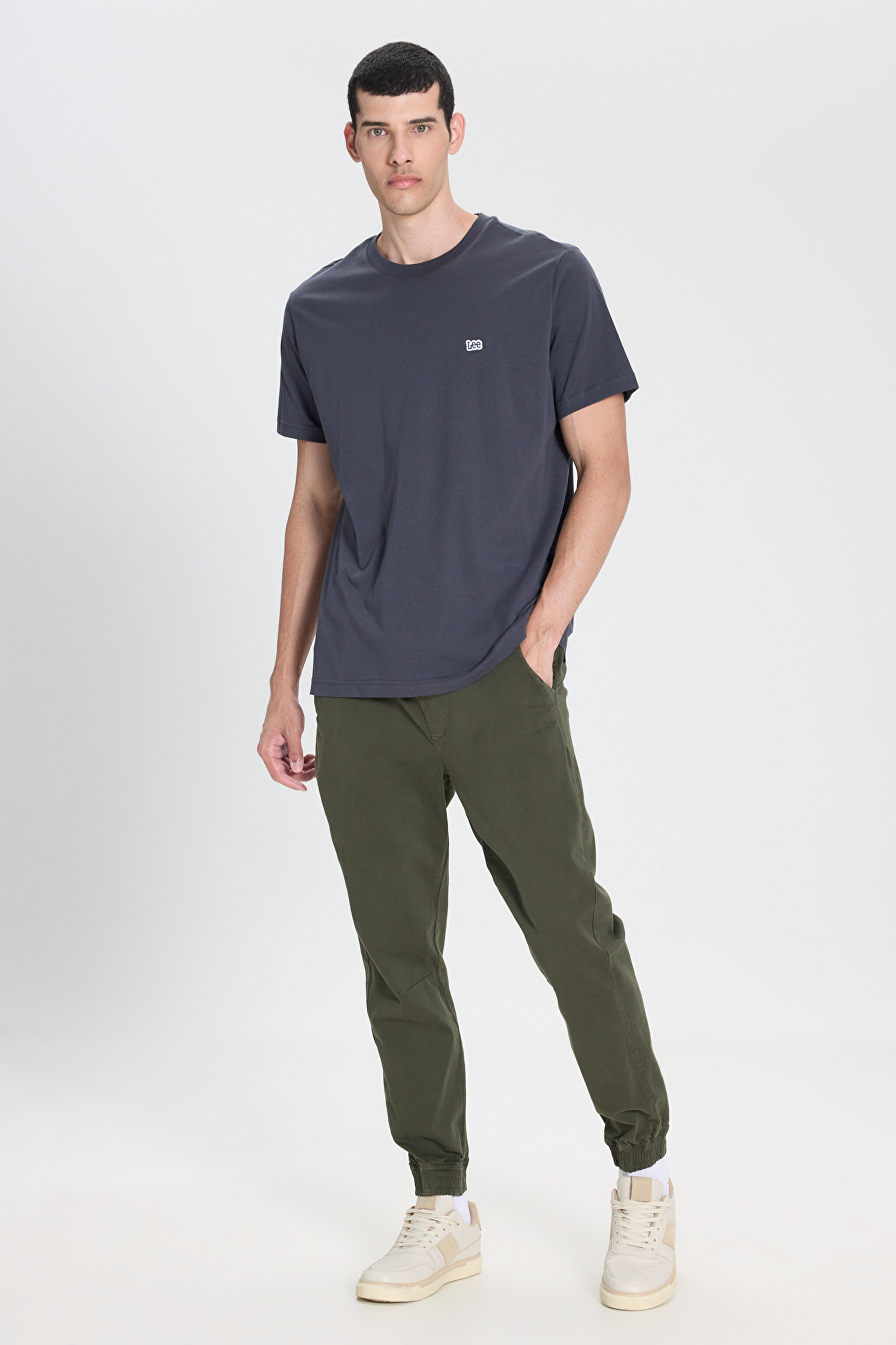 Regular Fit Normal Kesim Normal Bel Haki Esnek Jogger Pantolon