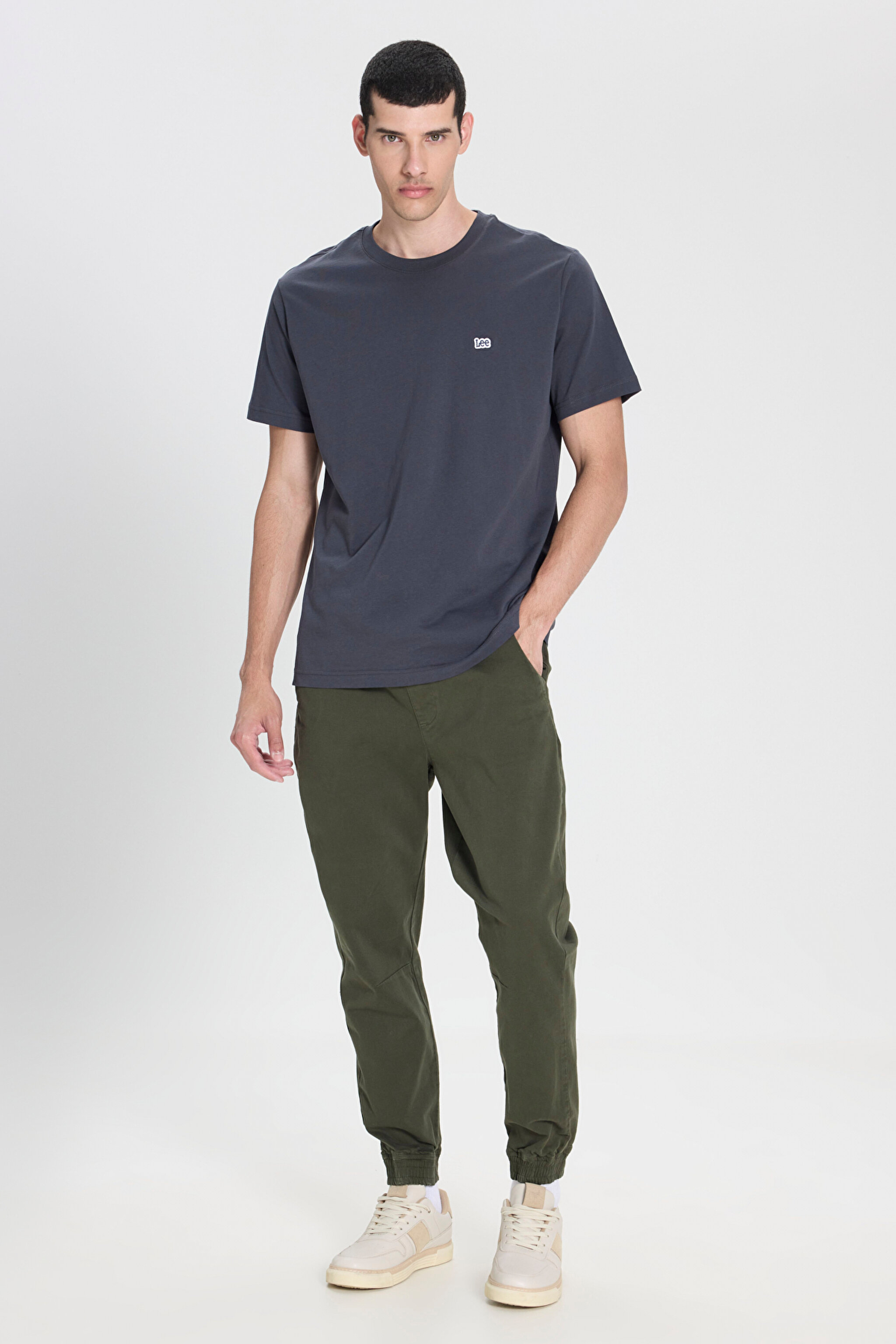 Regular Fit Normal Kesim Normal Bel Haki Esnek Jogger Pantolon - Khaki-LM04007801 (görsel 2)