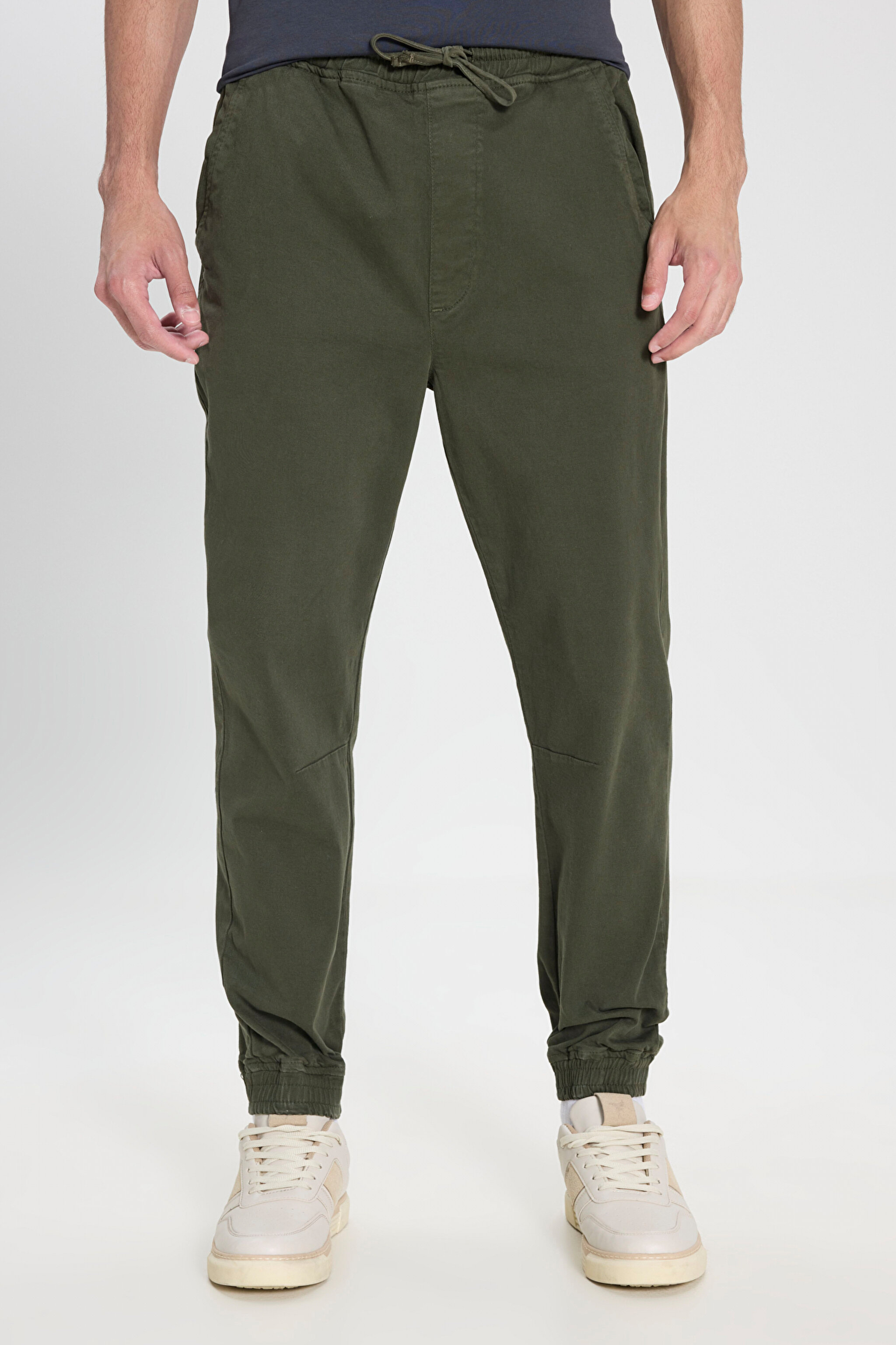 Regular Fit Normal Kesim Normal Bel Haki Esnek Jogger Pantolon - Khaki-LM04007801 (görsel 3)