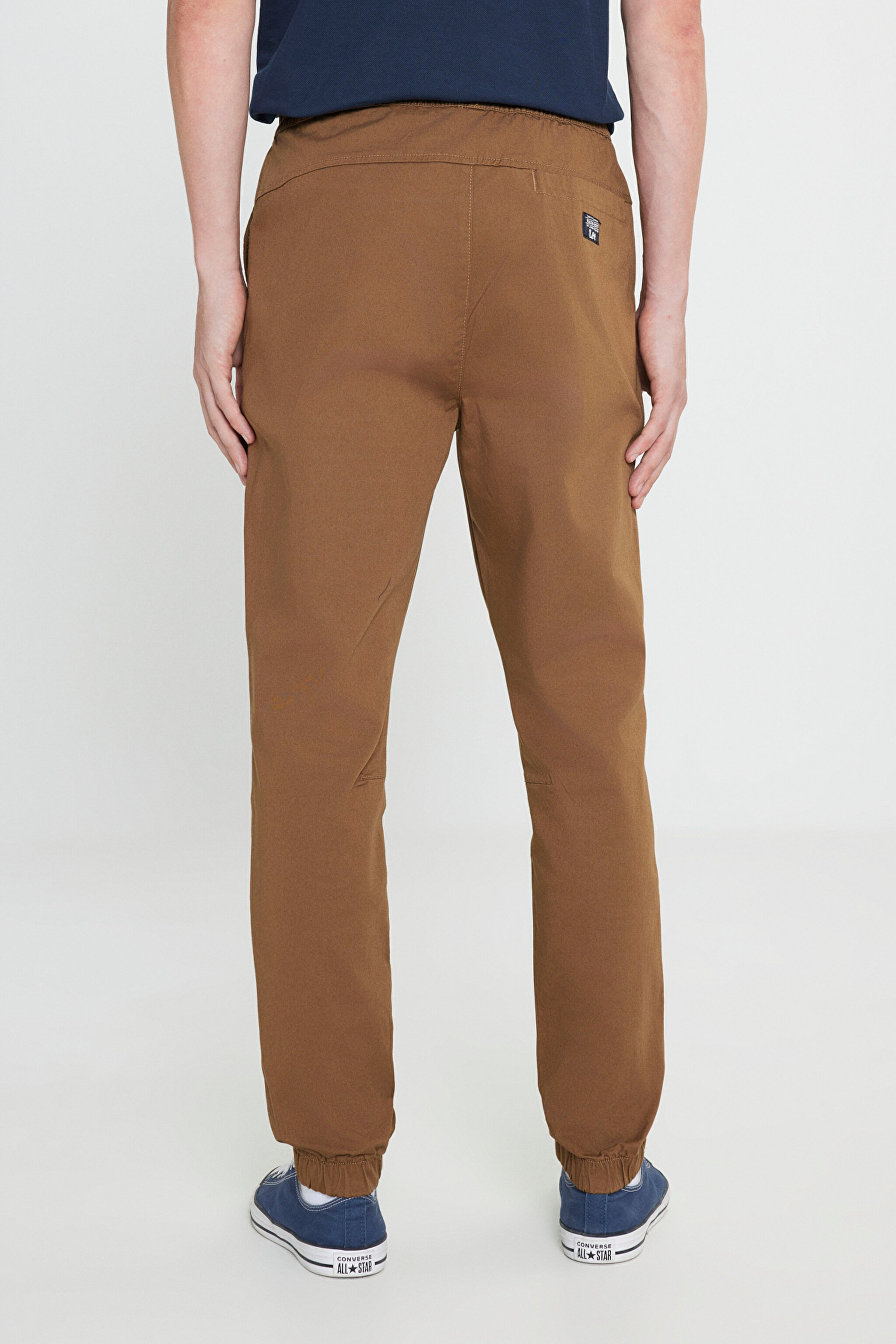 Regular Fit Normal Kesim Normal Bel Dar Paça Haki Jogger Pantolon - Camel-LM04008211 (görsel 4)